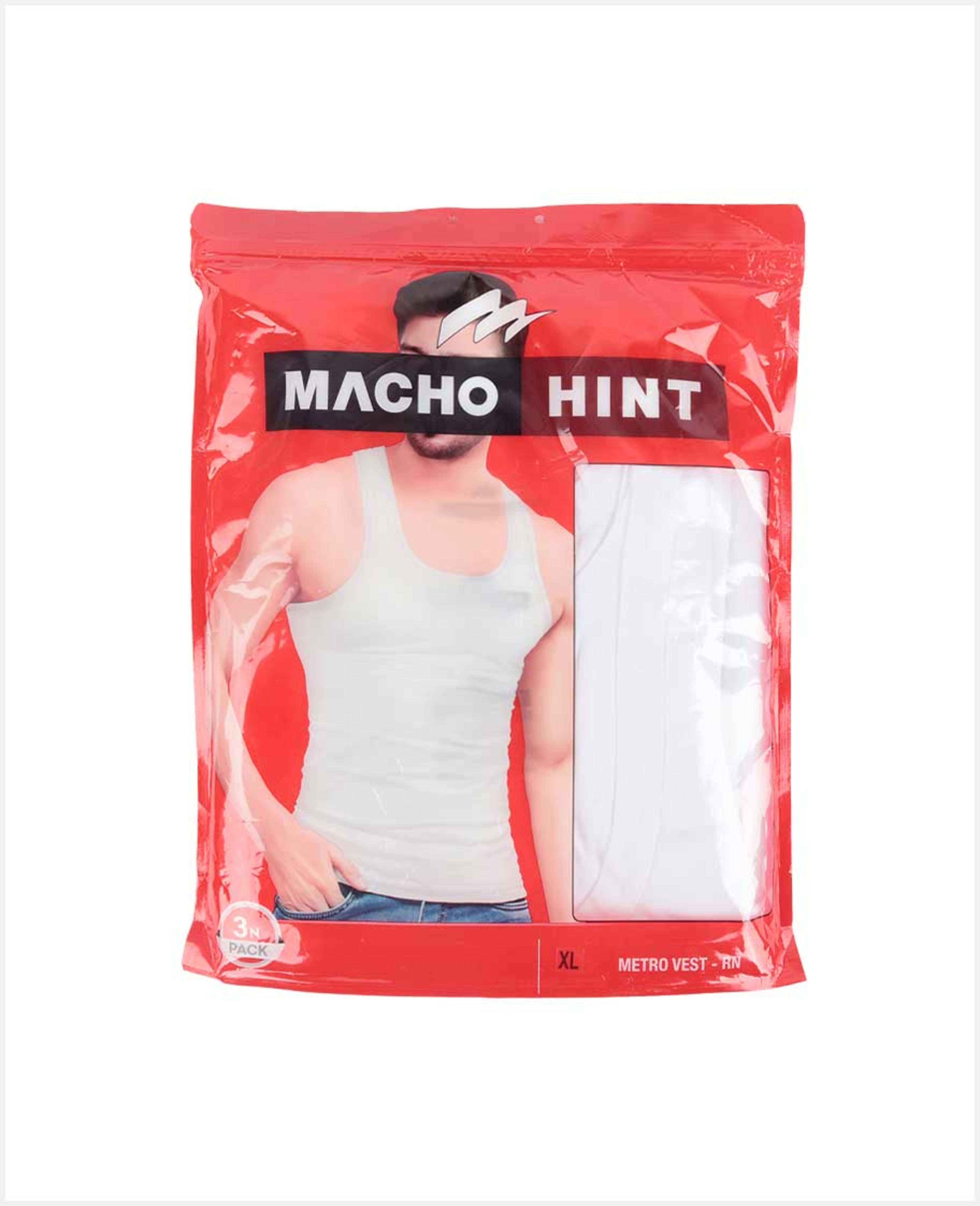 Amul Macho Mens Vest 3pcs Rn Size-95cm
