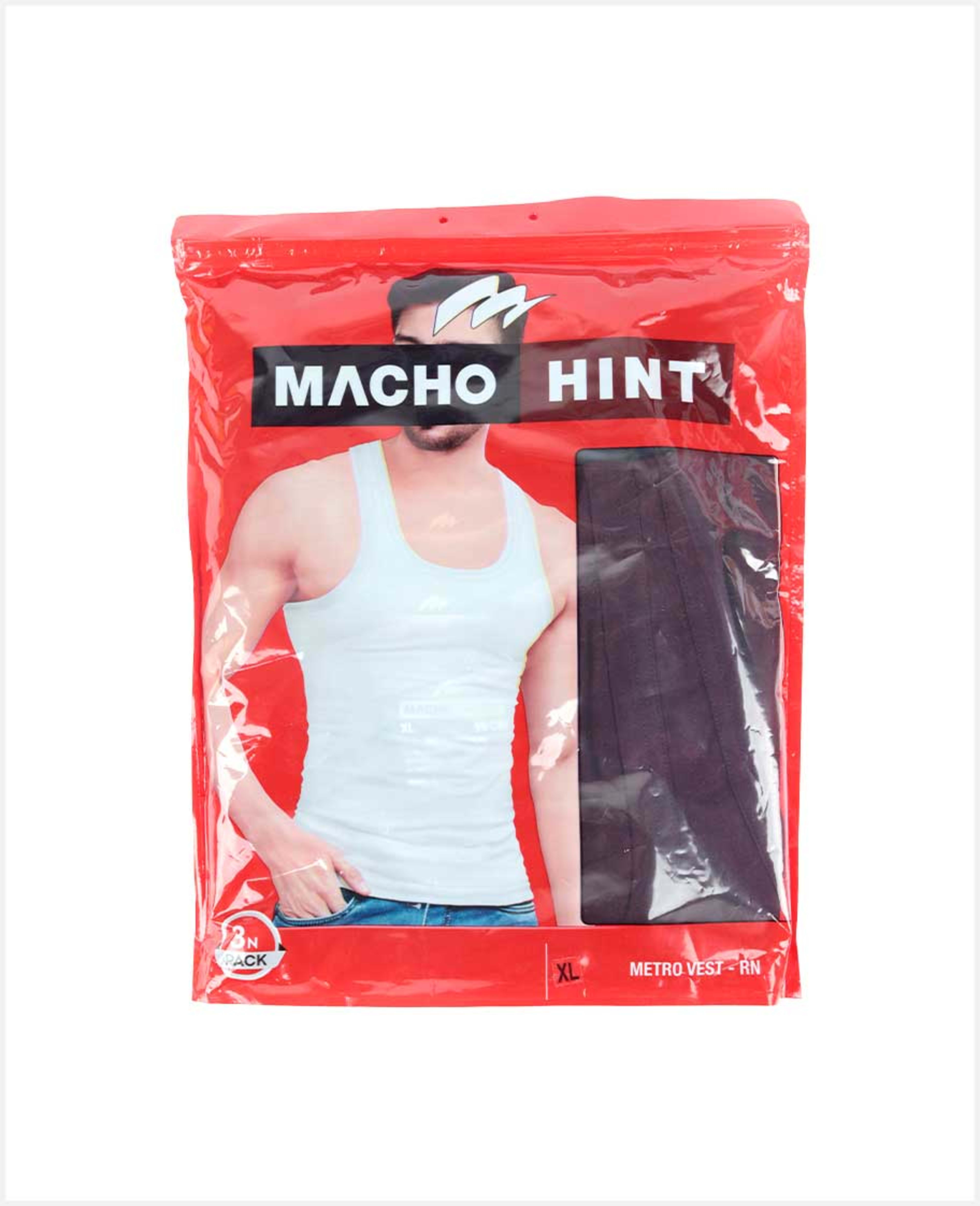 Amul Macho Mens Vest 3pcs Rn Colour Size-95cm