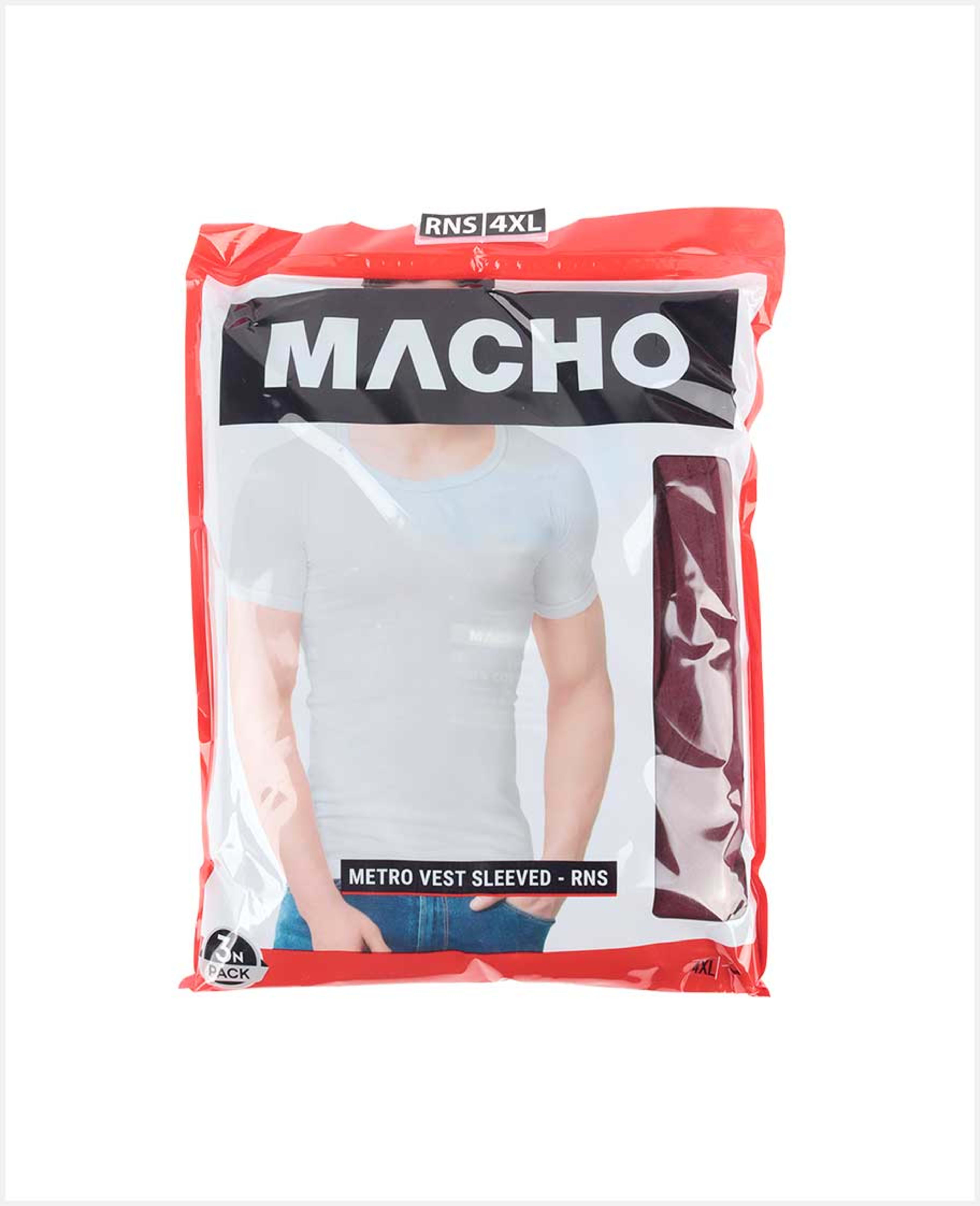 Amul Macho Mens Vest 3pcs Rns Clr Size-110cm