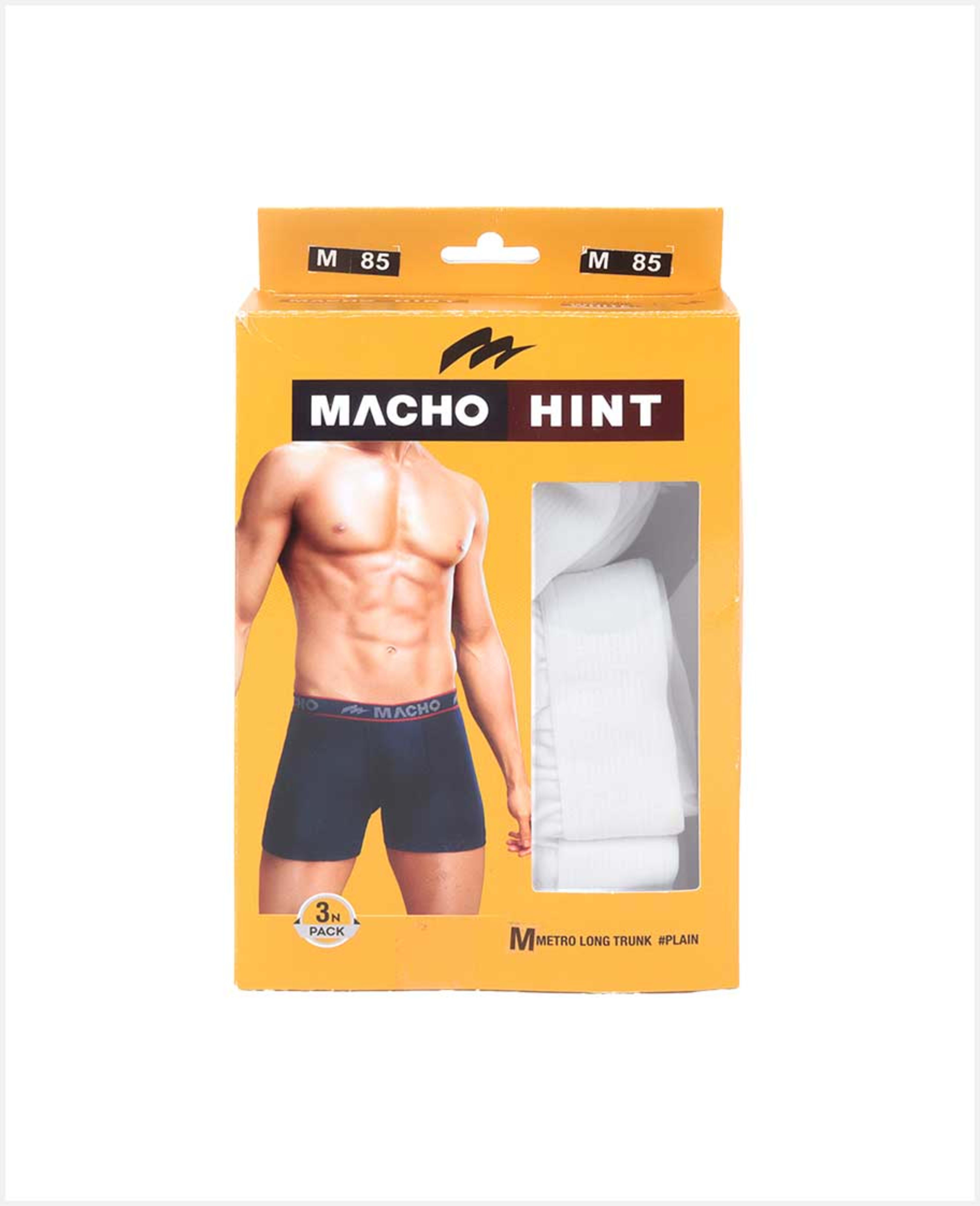 Amul Macho Mens Plain Trunk 3pcs Wht Size-85cm