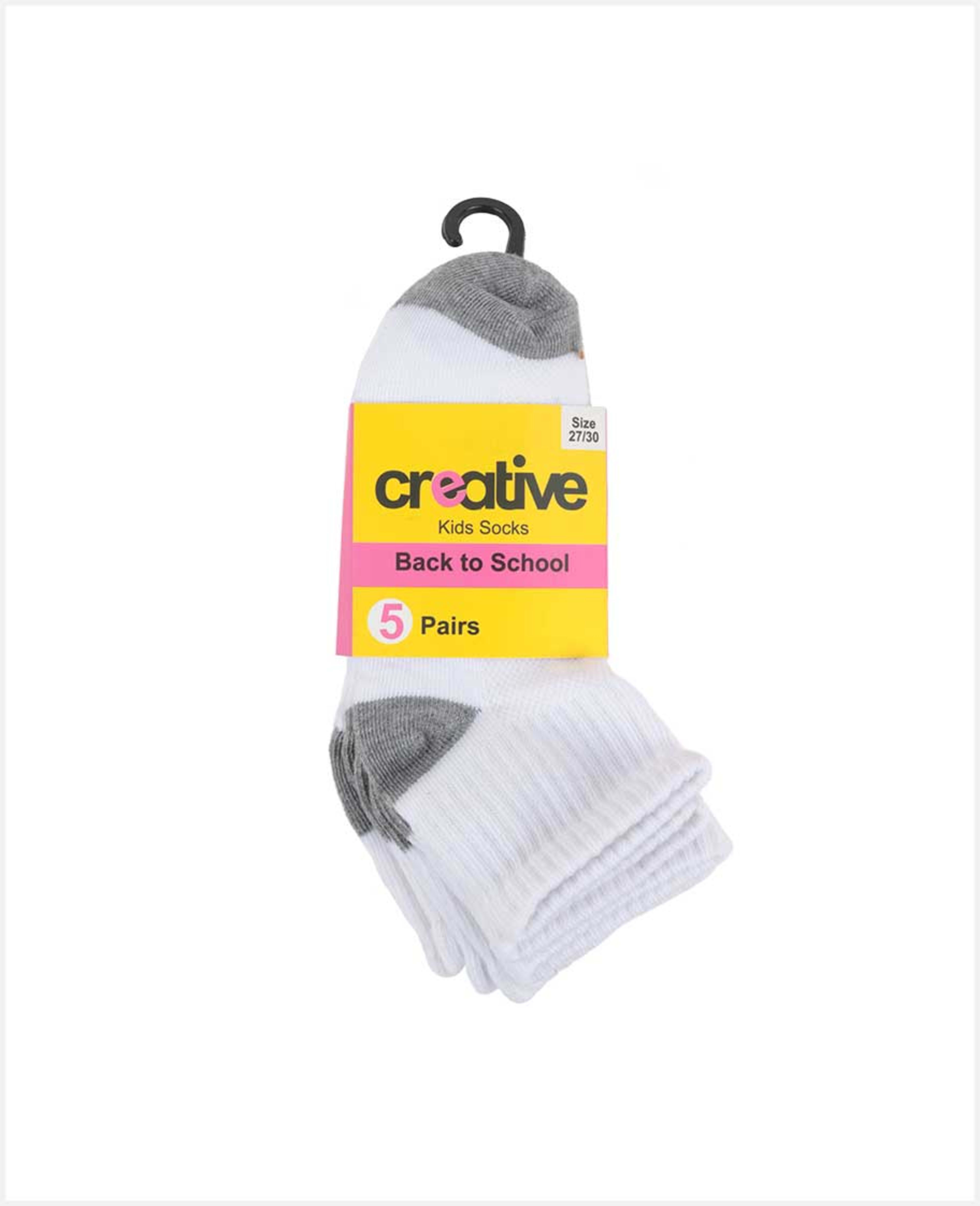 Creative Girls Plain Crop Socks Assorted Set 5pcs 3-14yr Cgs-5