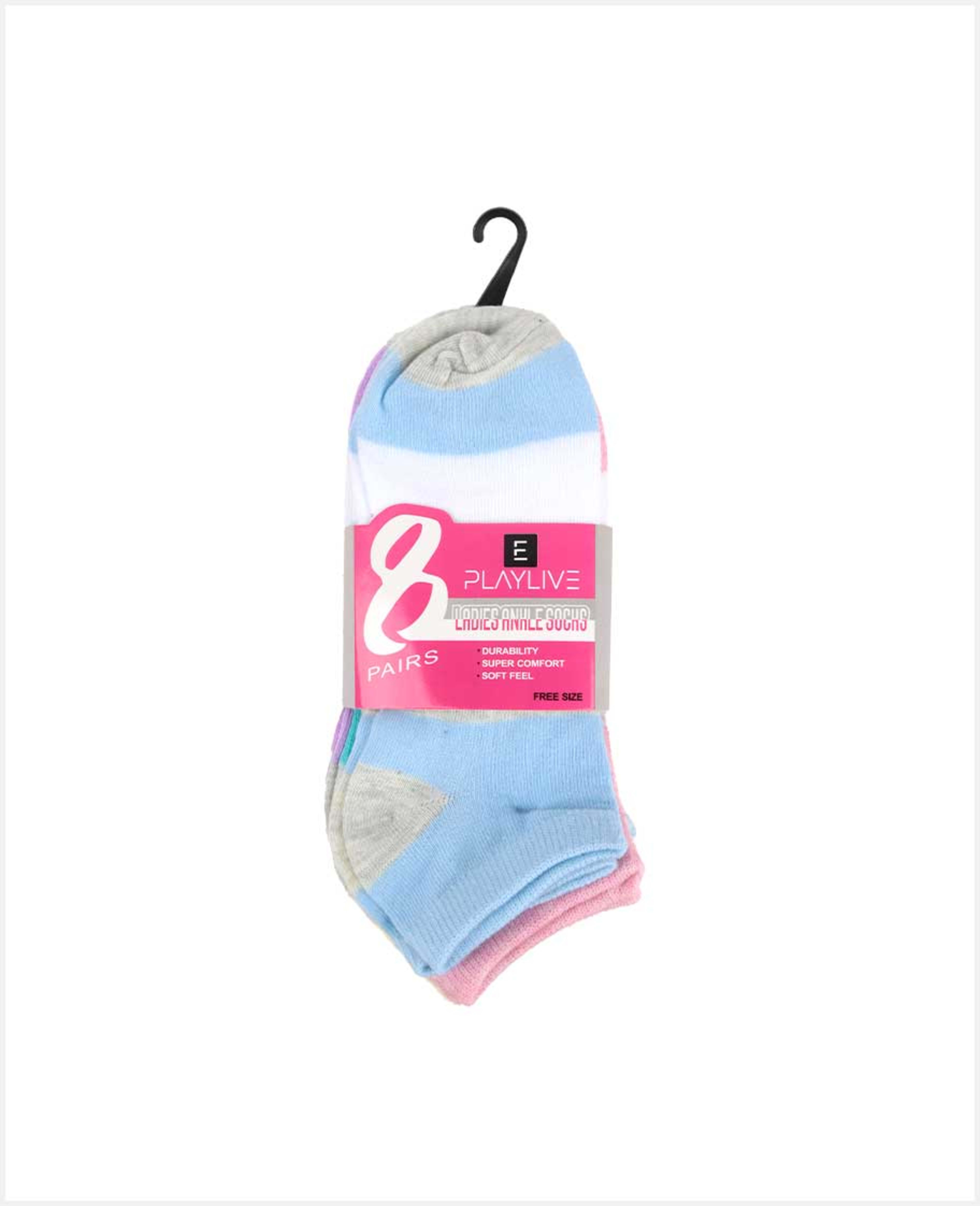 Creative Ladies Ankle Socks Assorted Fs Set 8pcs Lmx-8