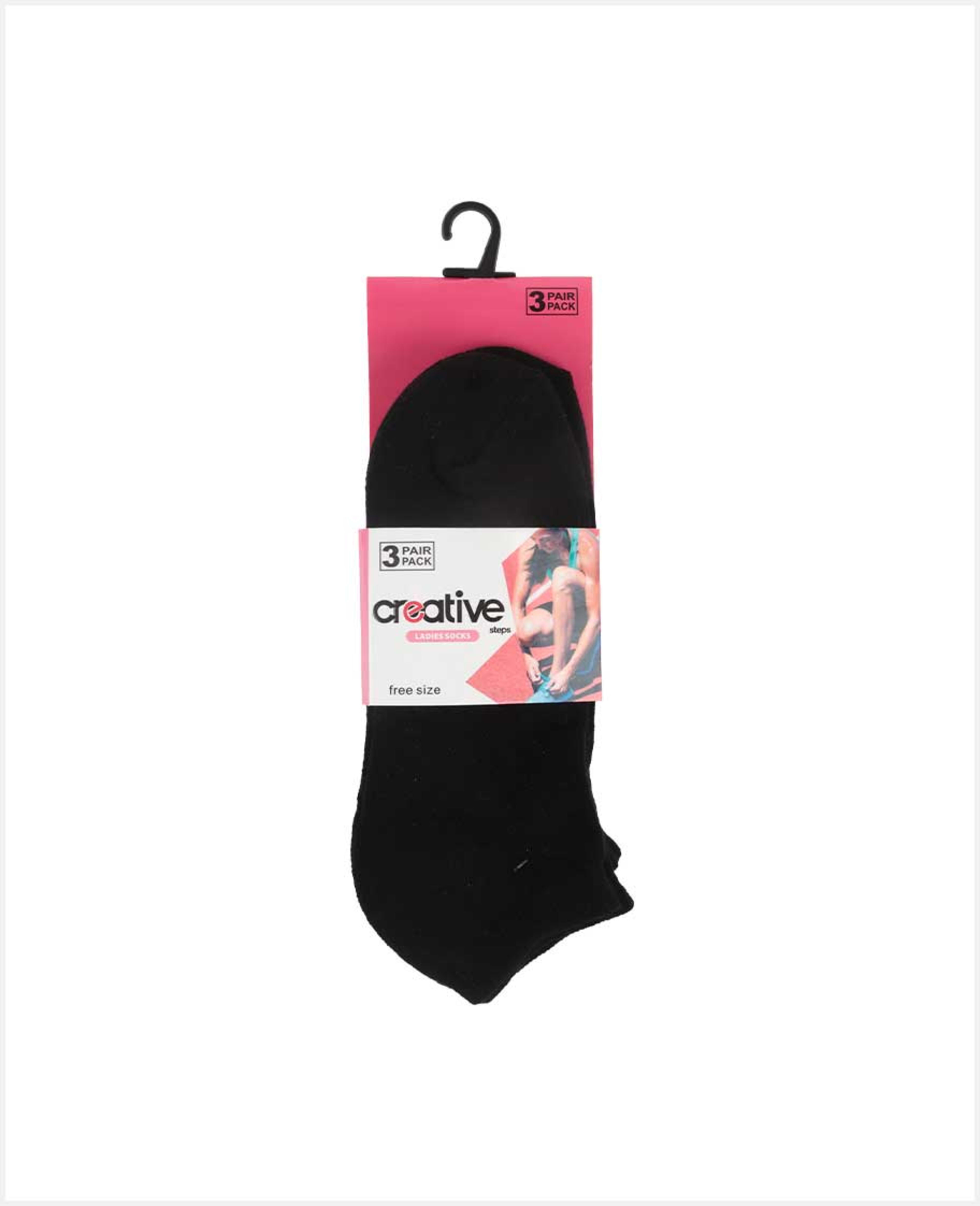 Creative Premium Ladies Low Ankle Socks 3 Pairs Lak Ht-005
