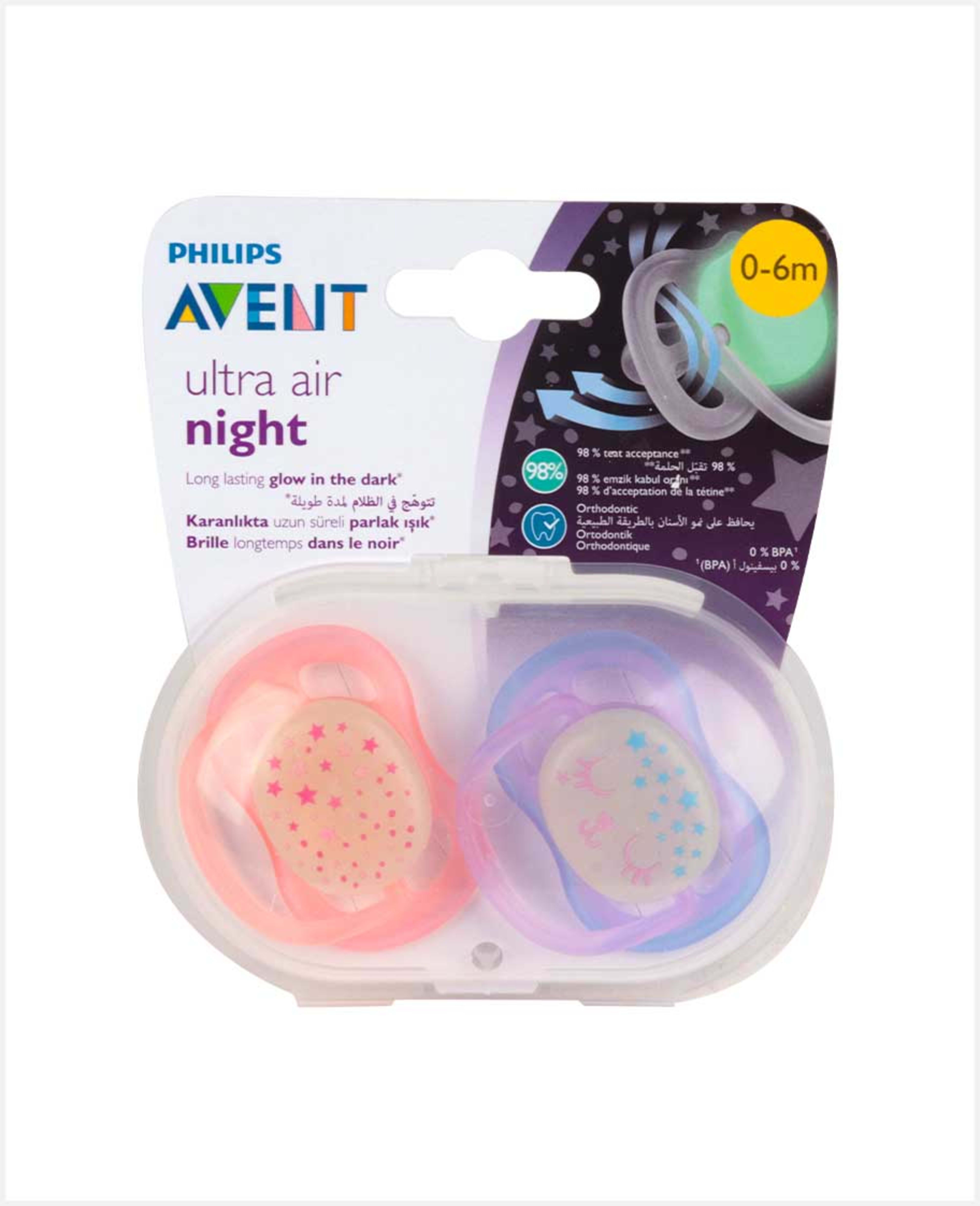 Philips Avent Soother Silicone Ultra Air 0-6m Nt Girl X2 Pa231
