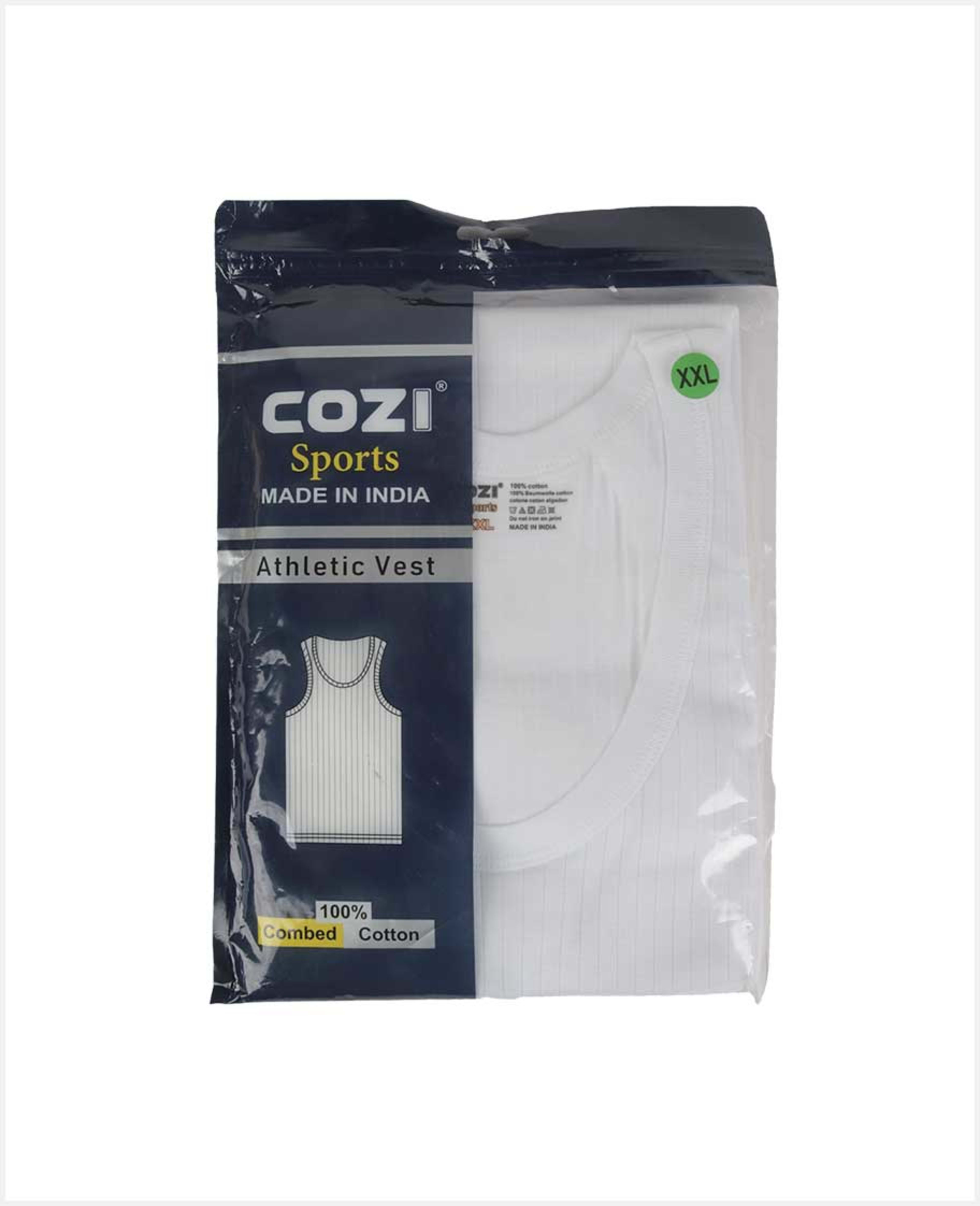 Lux Cozi Athletic Vest White Asstd Size M/l/xl/xxl