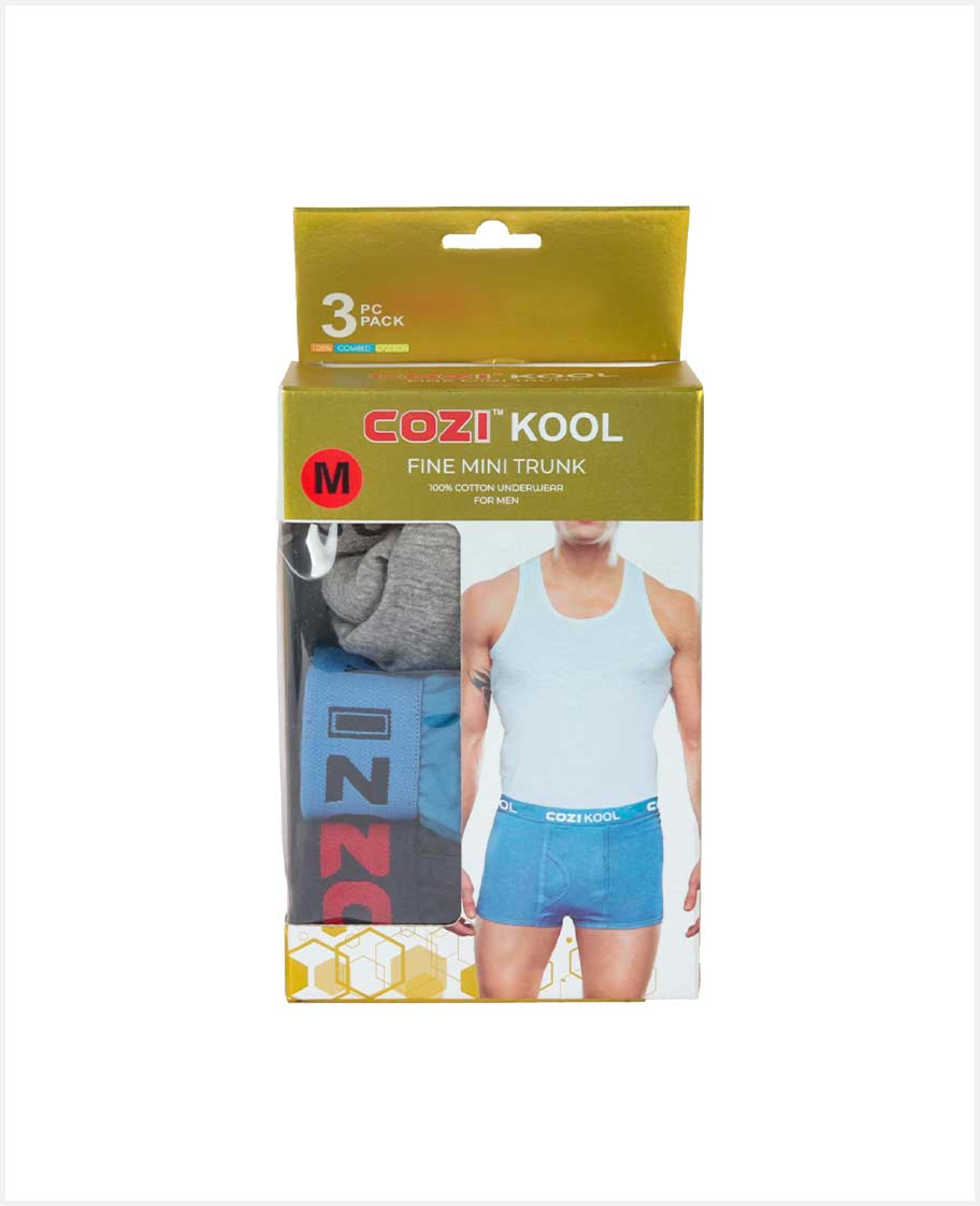 Lux Cozi Kool Mini Trunk Colored 3pcs Pack M/l/xl/xxl