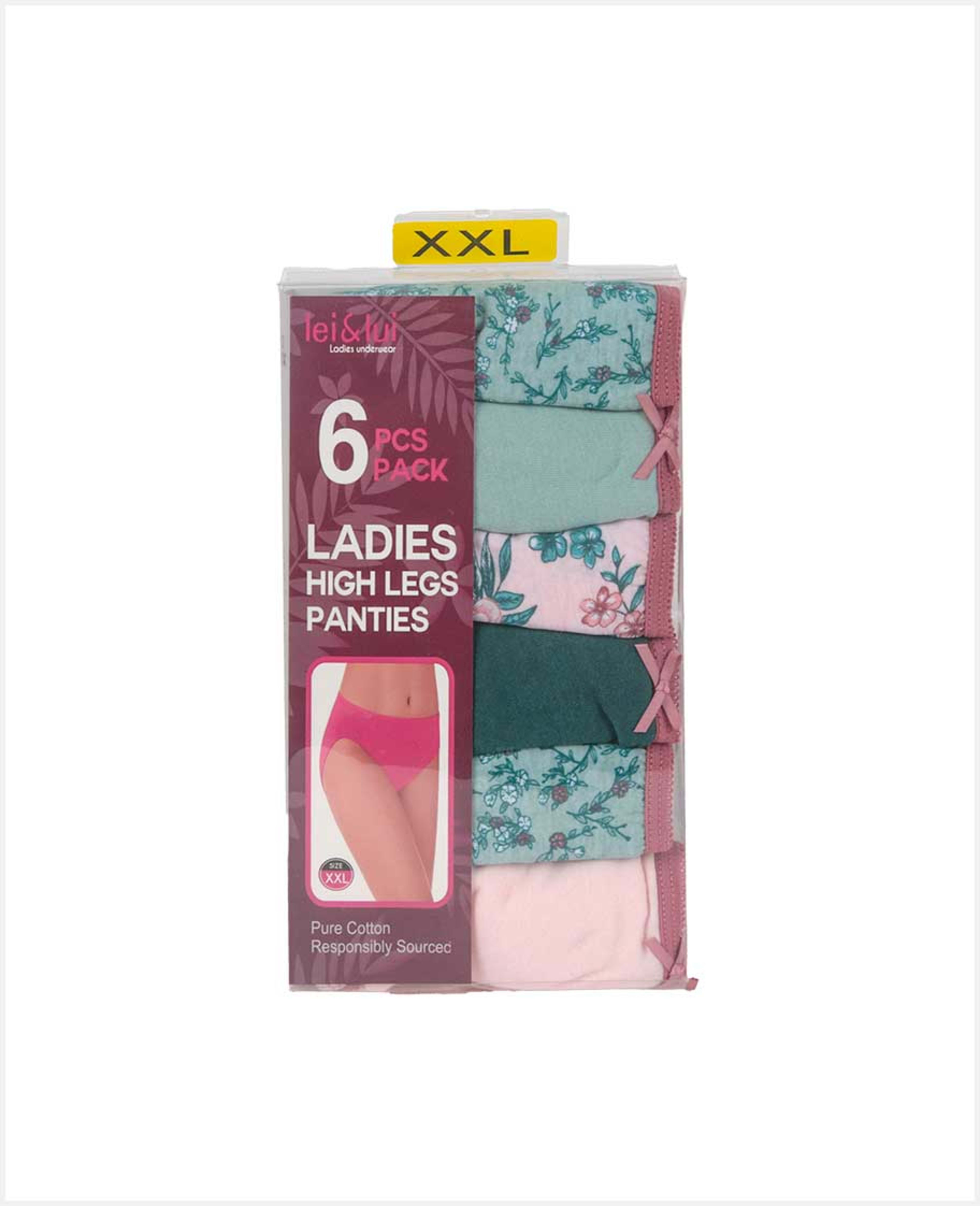 Creative Ladies Highleg Brief Asstd 6set M-xxl Hl6-201/205