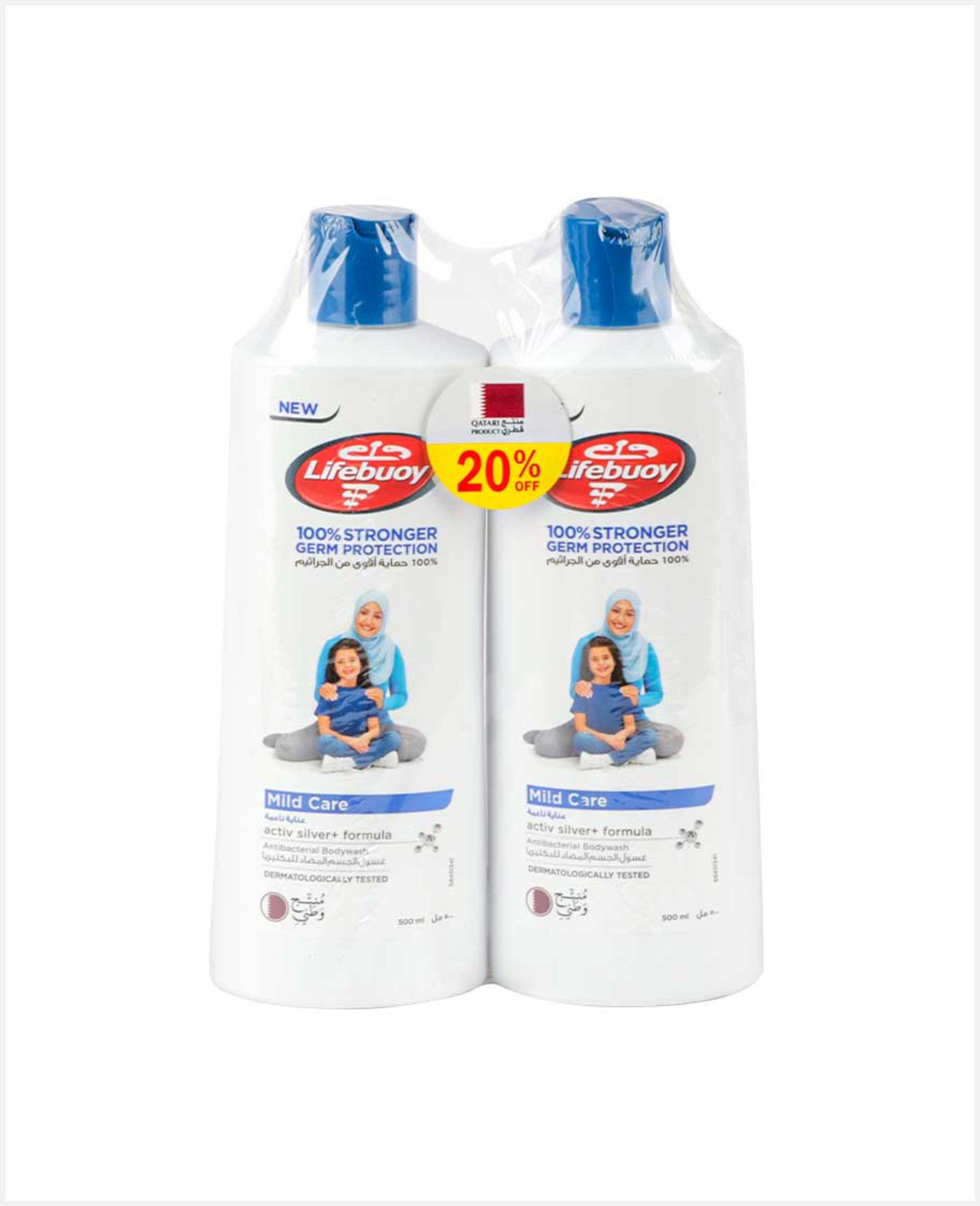 Lifebuoy A/b Bodywash Mild Care(qatar) 2x500ml@20%off