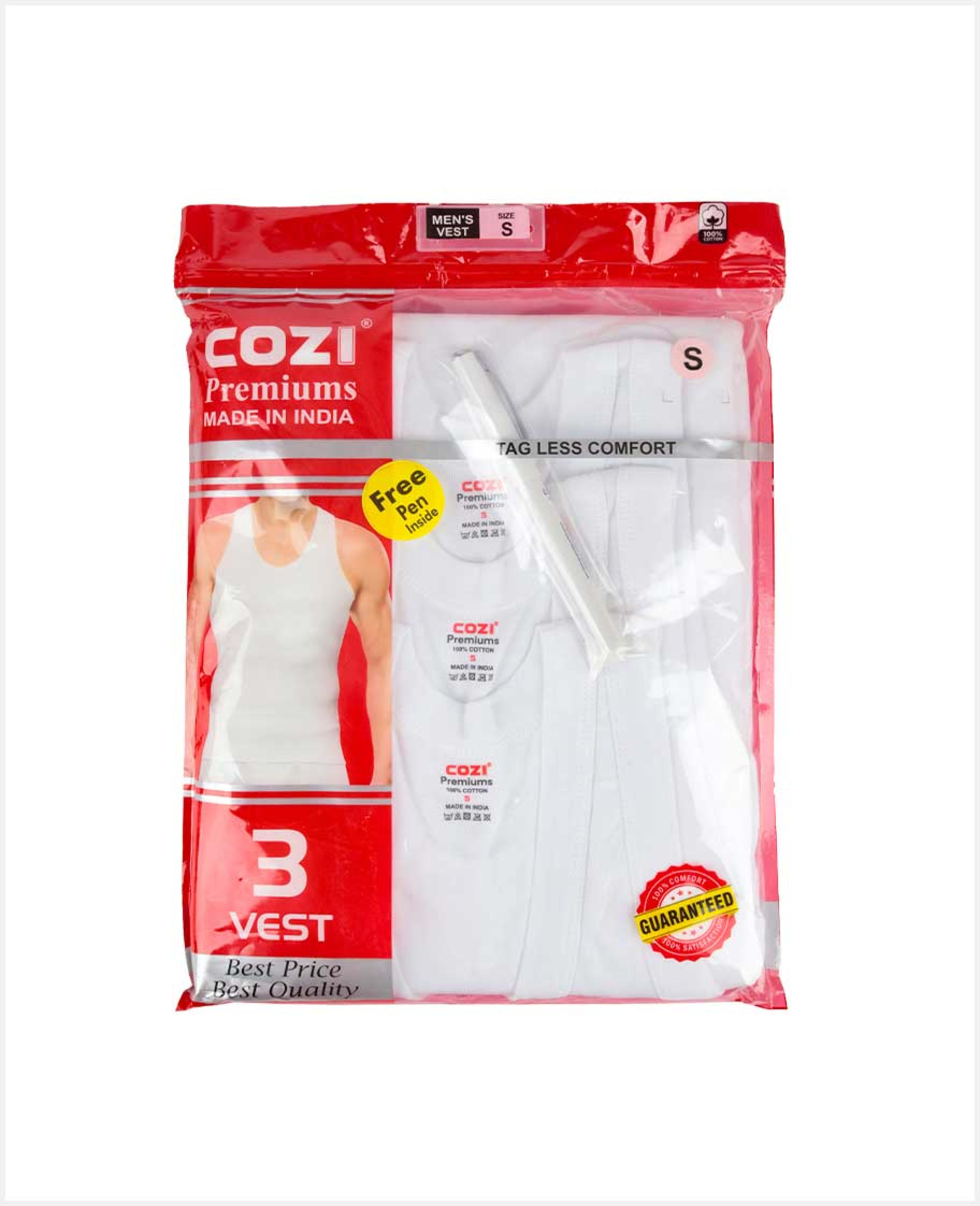 Lux Cozi Premium Vest(w) S Rib 3pcs Pack
