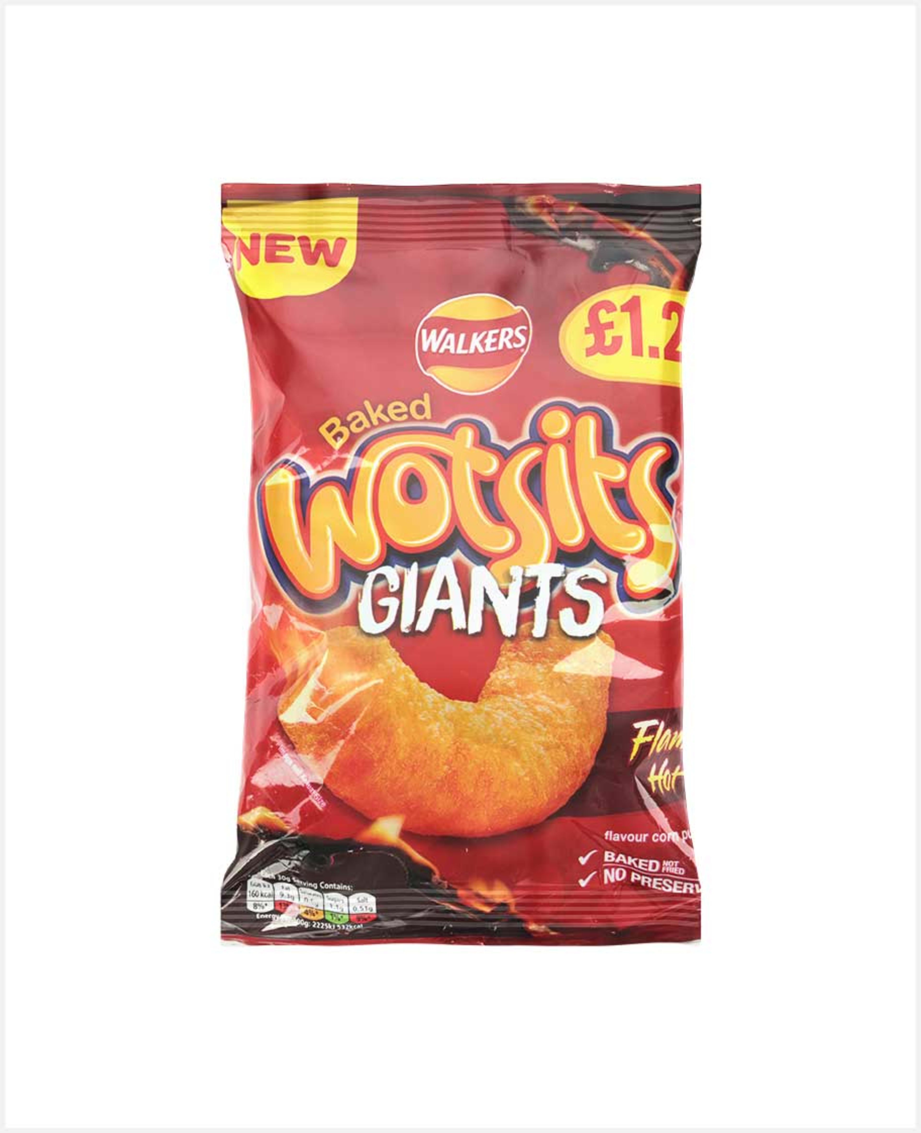 Walkers Baked Wotsits Giants Flamin Hot Corn Puffs 60gm - image 2