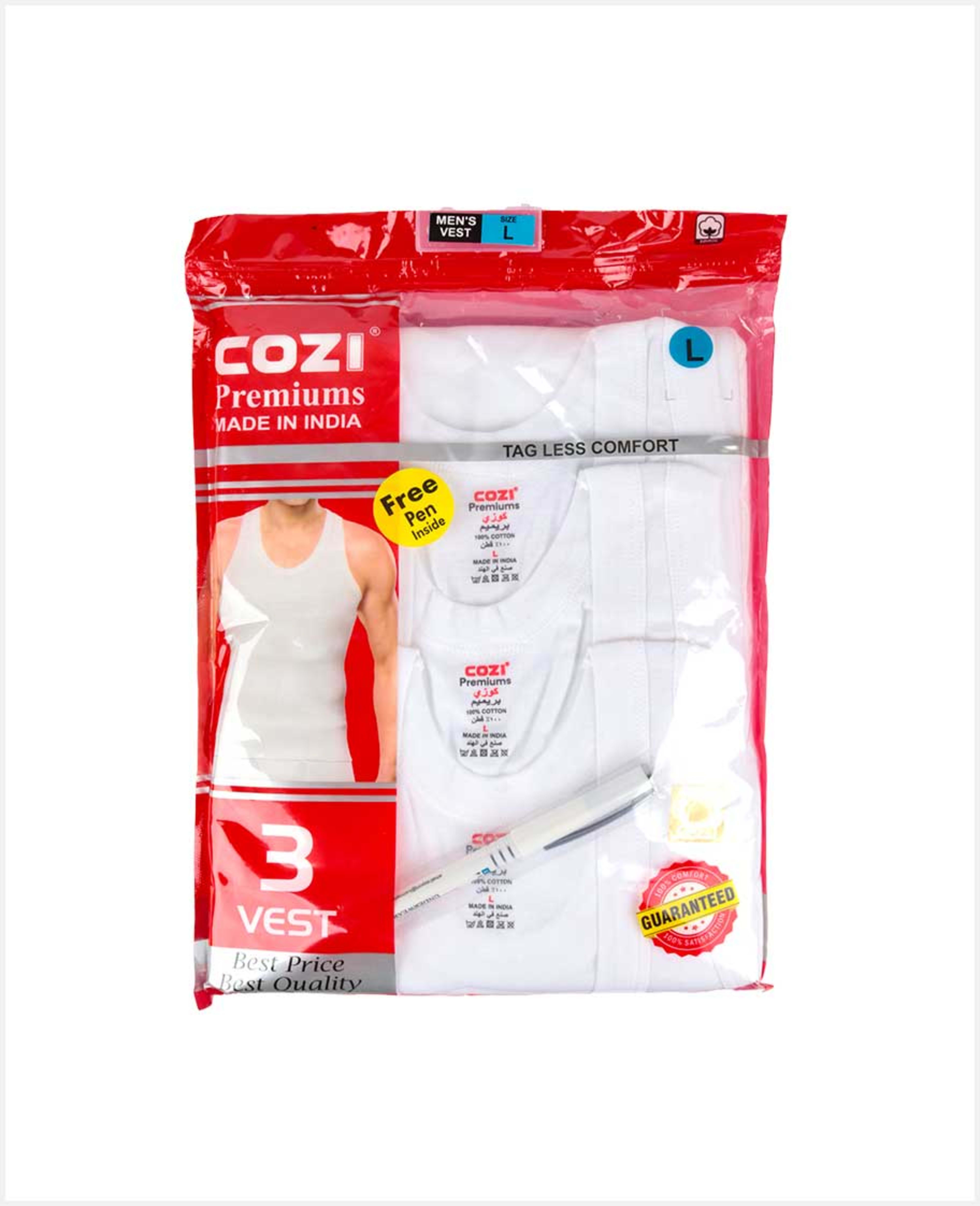Lux Cozi Premium Vest(w) L Rib 3pcs Pack