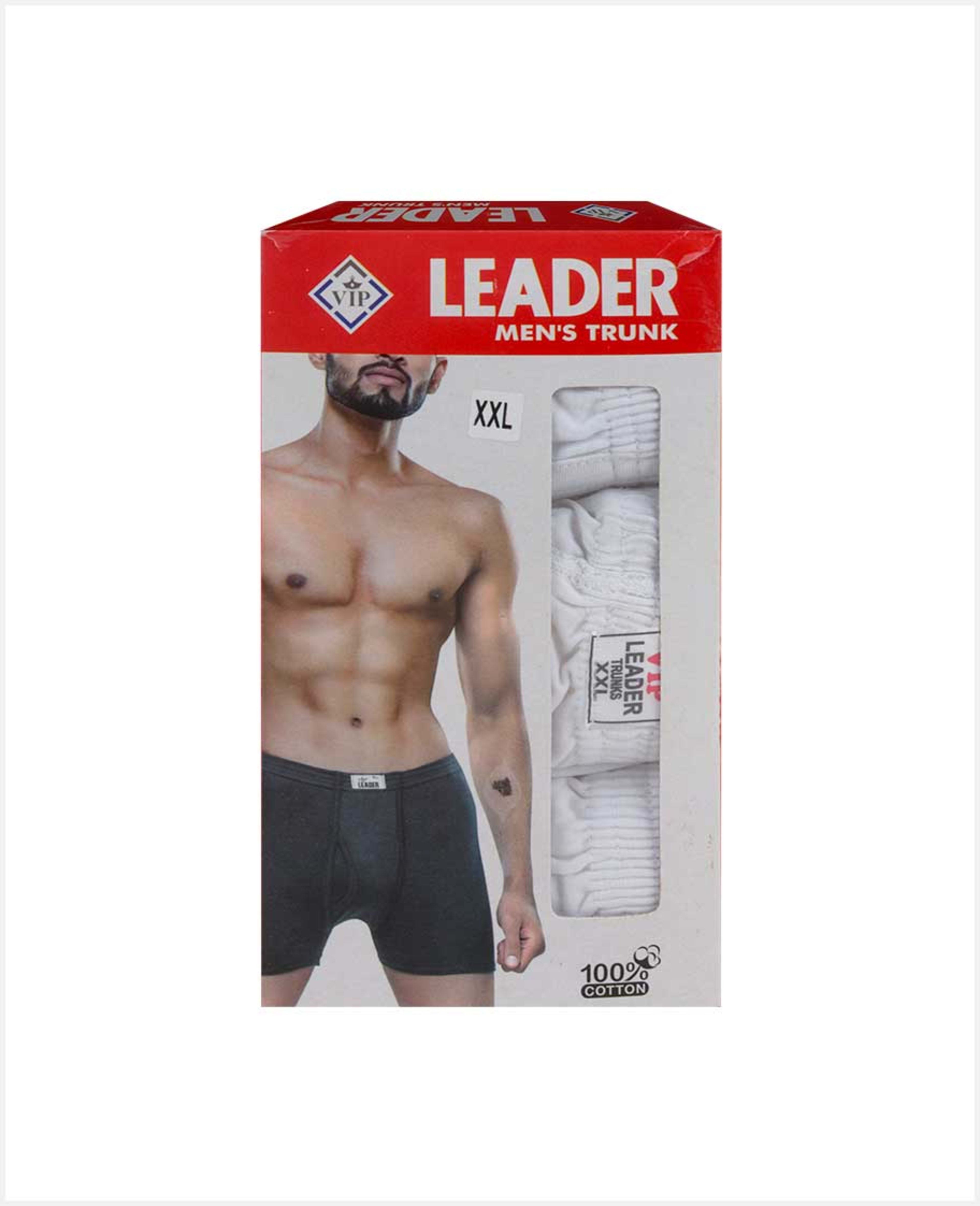 Vip Leader Mens Trunk White (size 105) XXL 3pcs