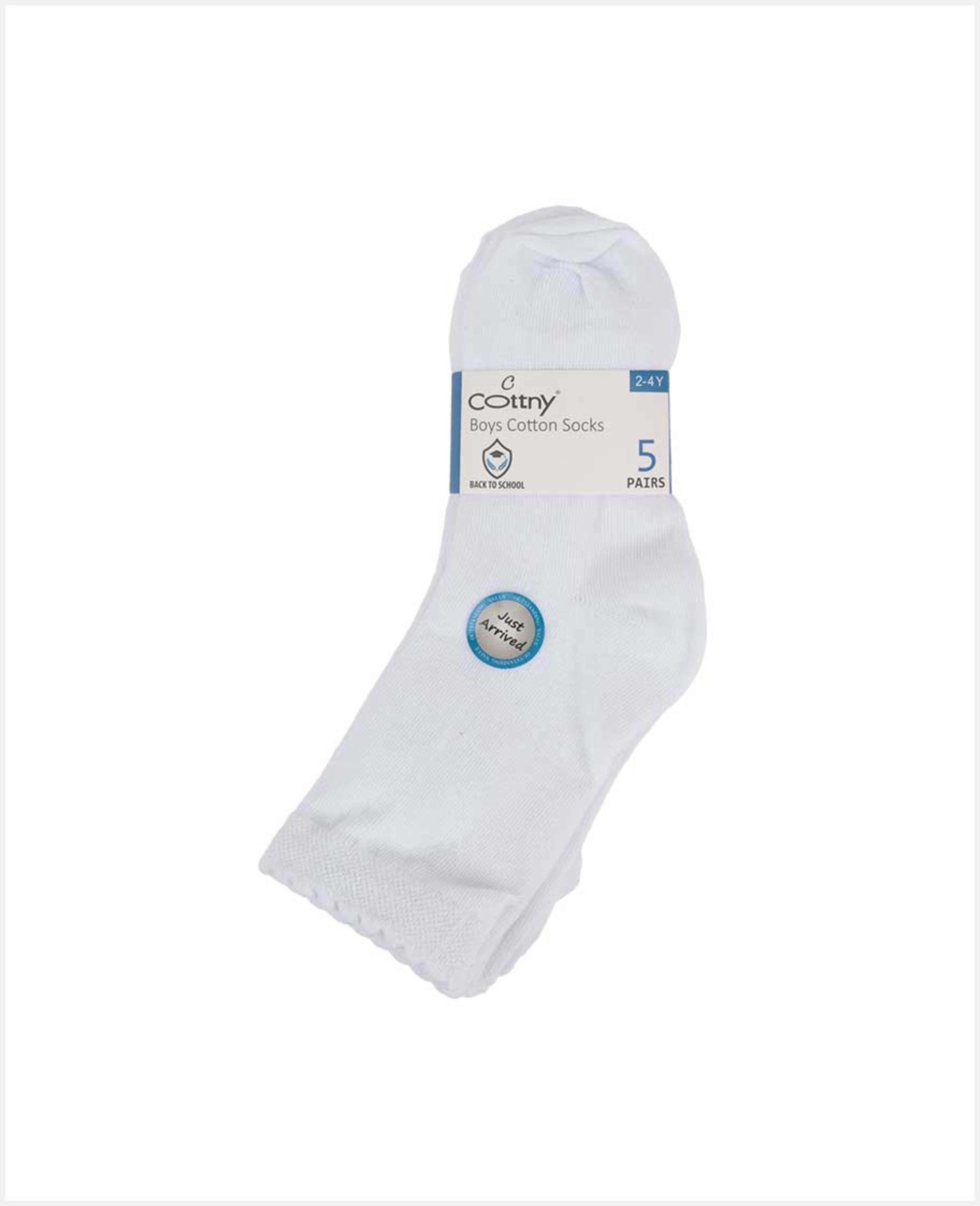 Yft W2h1 Cottny Boys Cotton Plain Socks 5pcs Se-black 40103