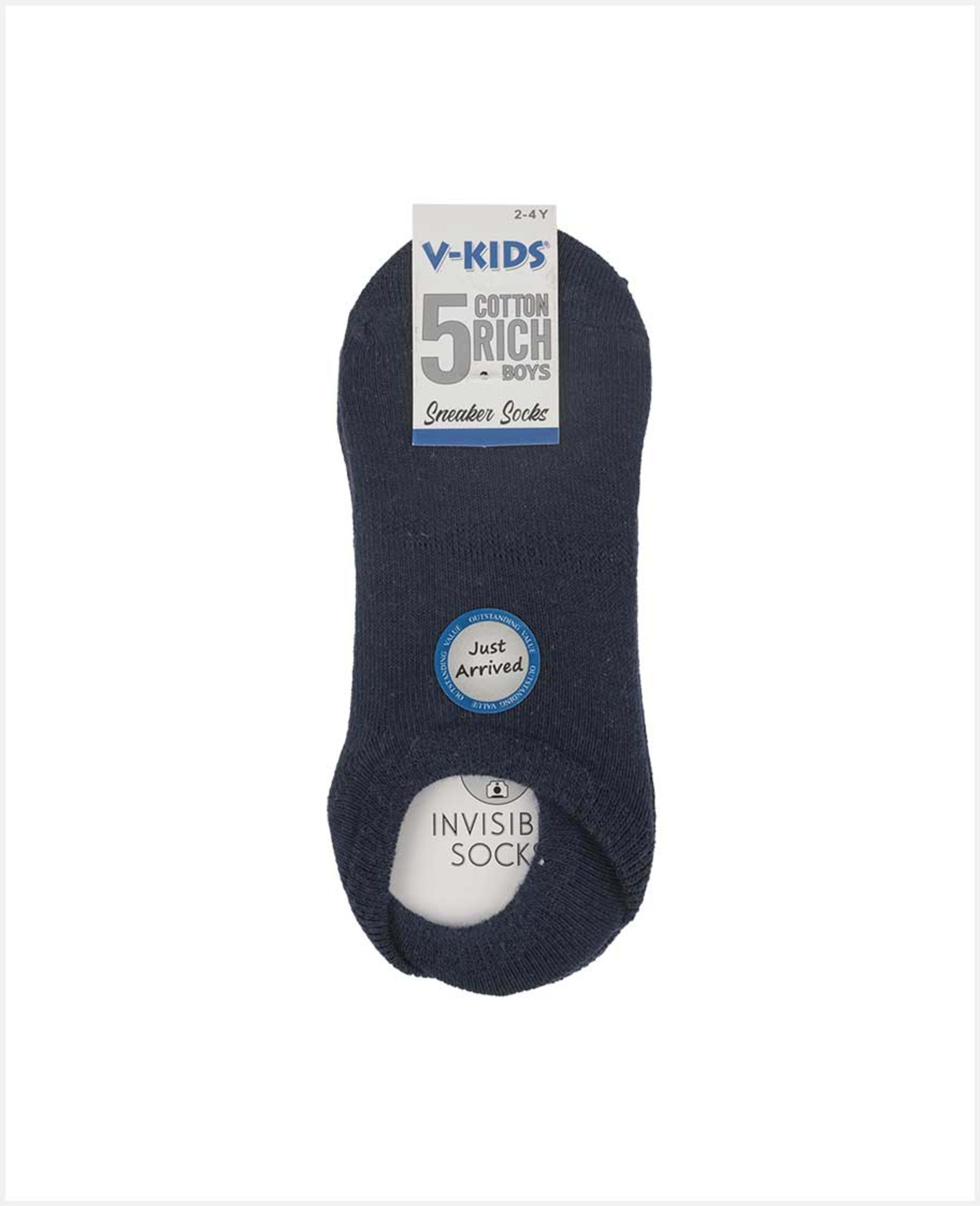 Yft W2h1 V-kids Boys Socks Sneaker Plain 5pcs Se-bss1 11286