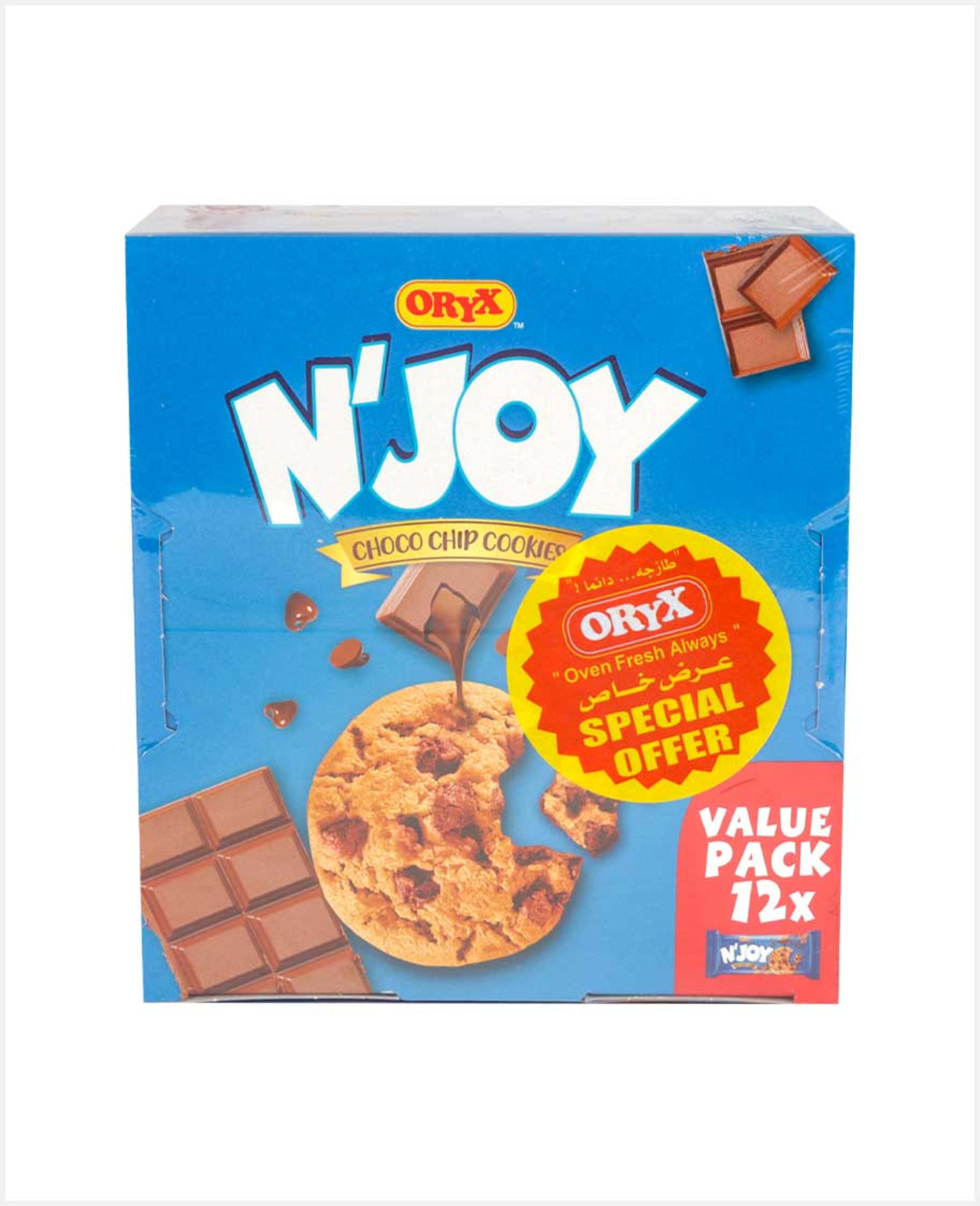 Oryx N Joy Choco Chip Cookies 12x36gm Promo