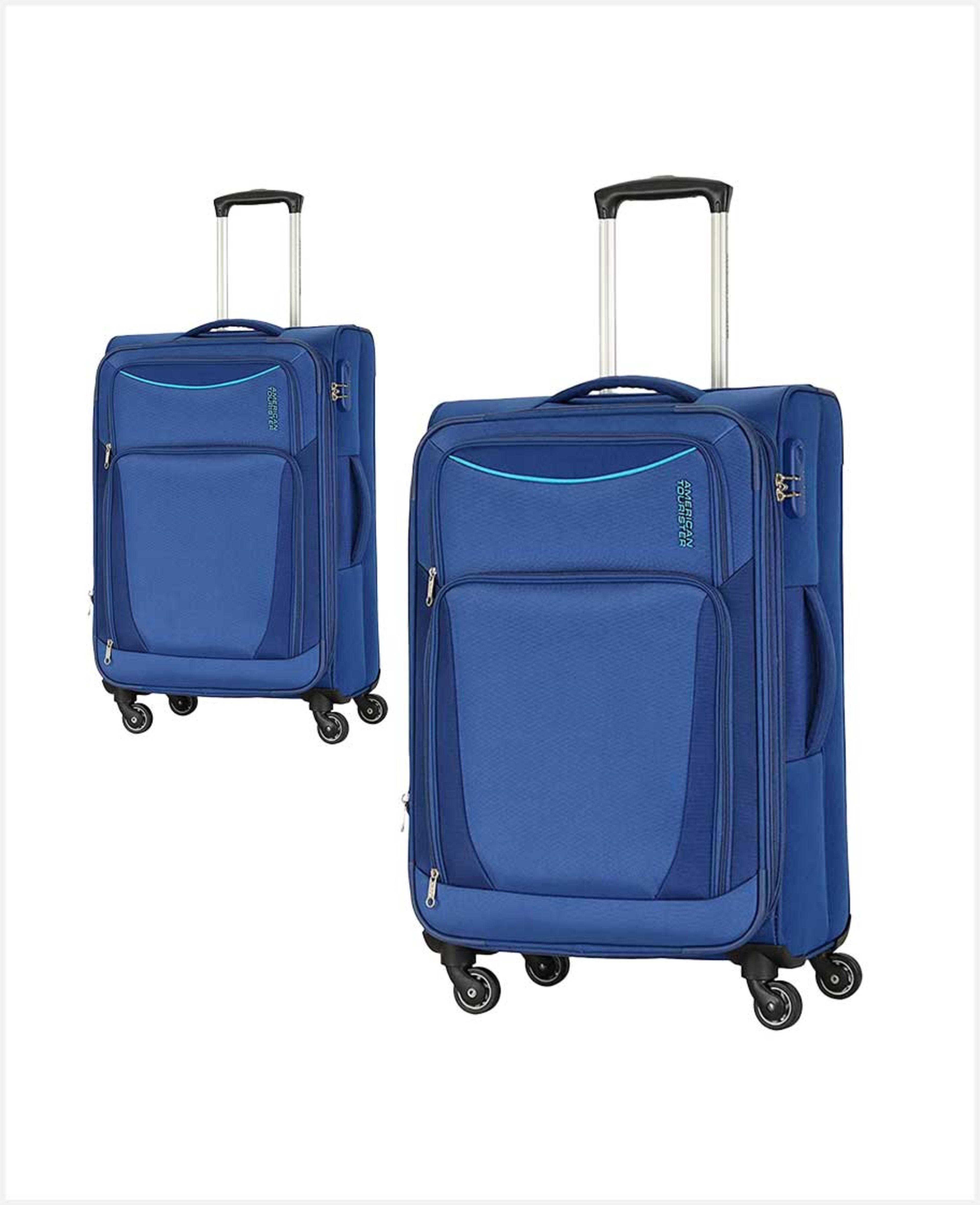 American Tourister Portland Trolley Combo Blue 55cm+68cm - image 2