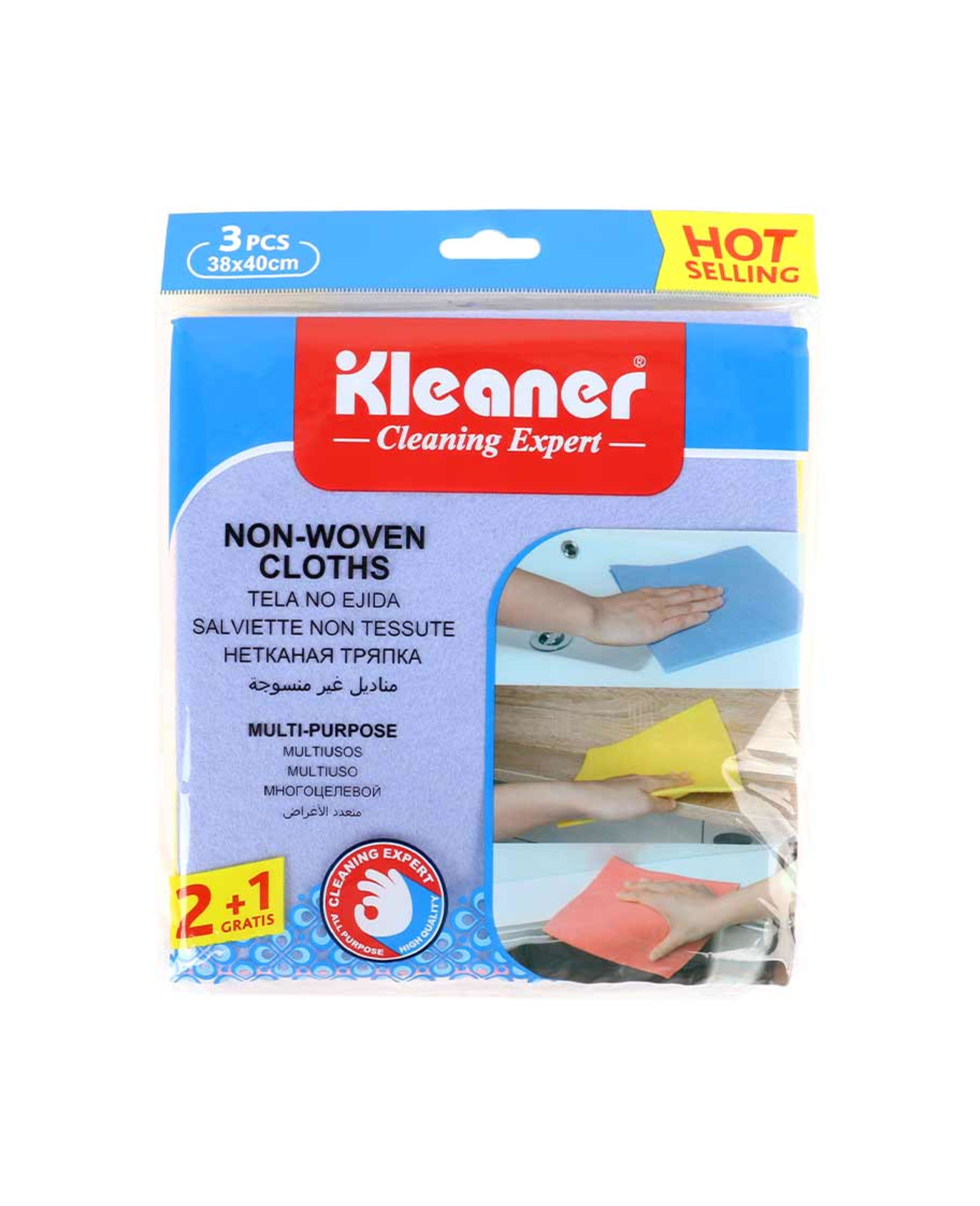 Kleaner Non-woven Cloths 38x40cm 2+1free Gsg007