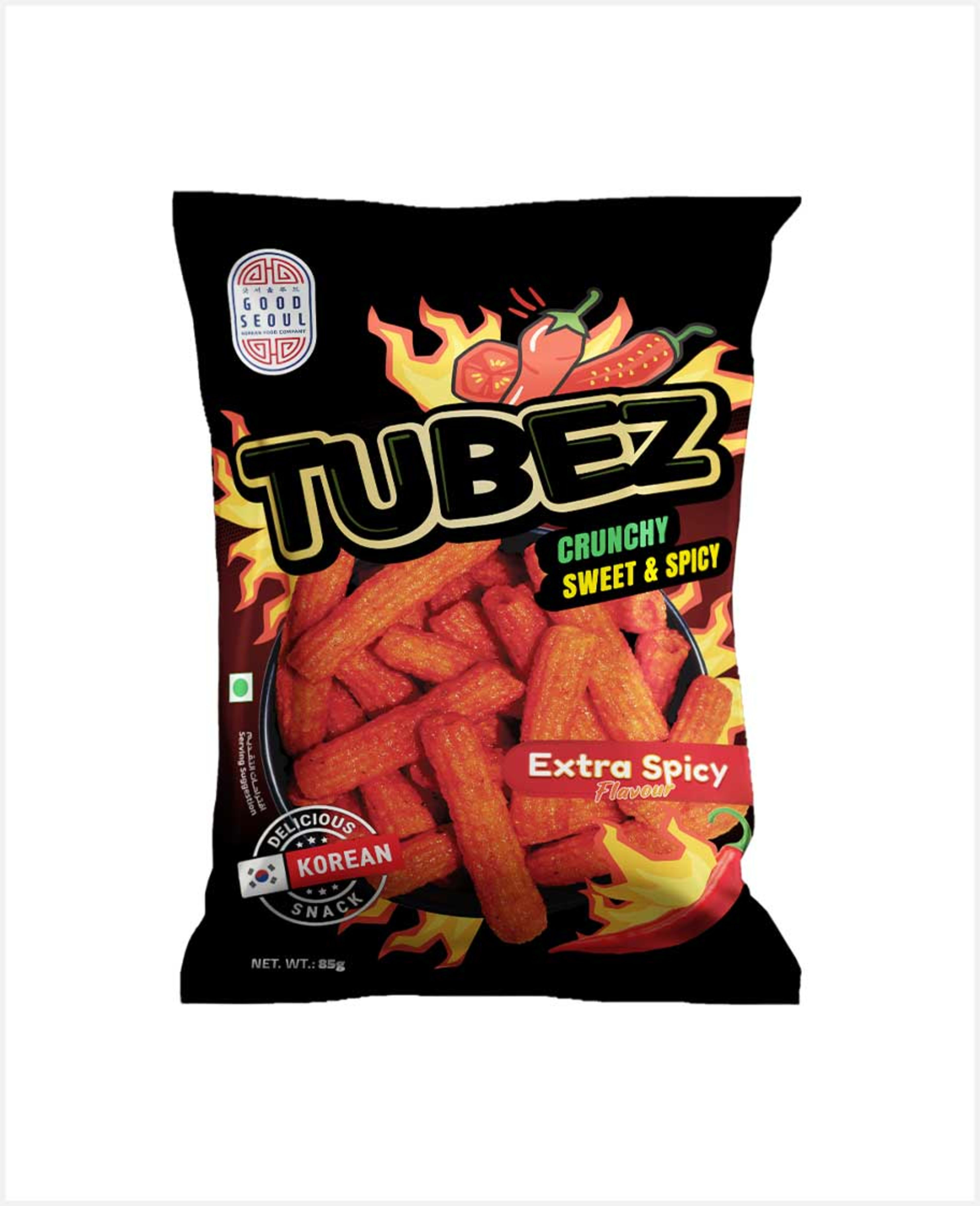 Good Seoul Tubez Korean Snack Extra Spicy Flavour 85gm - image 2