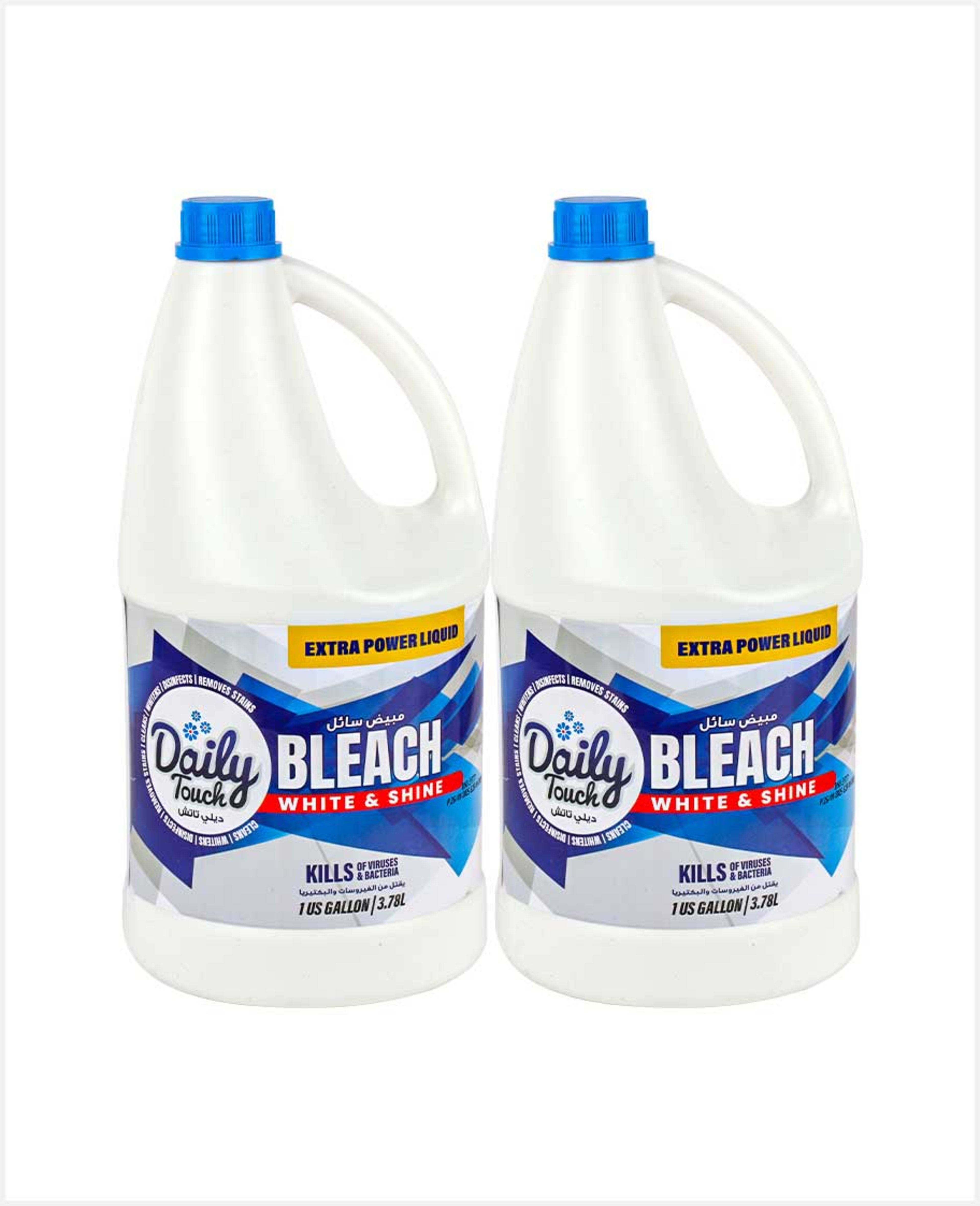 Daily Touch White & Shine Bleach Liquid 3.78ltr X2