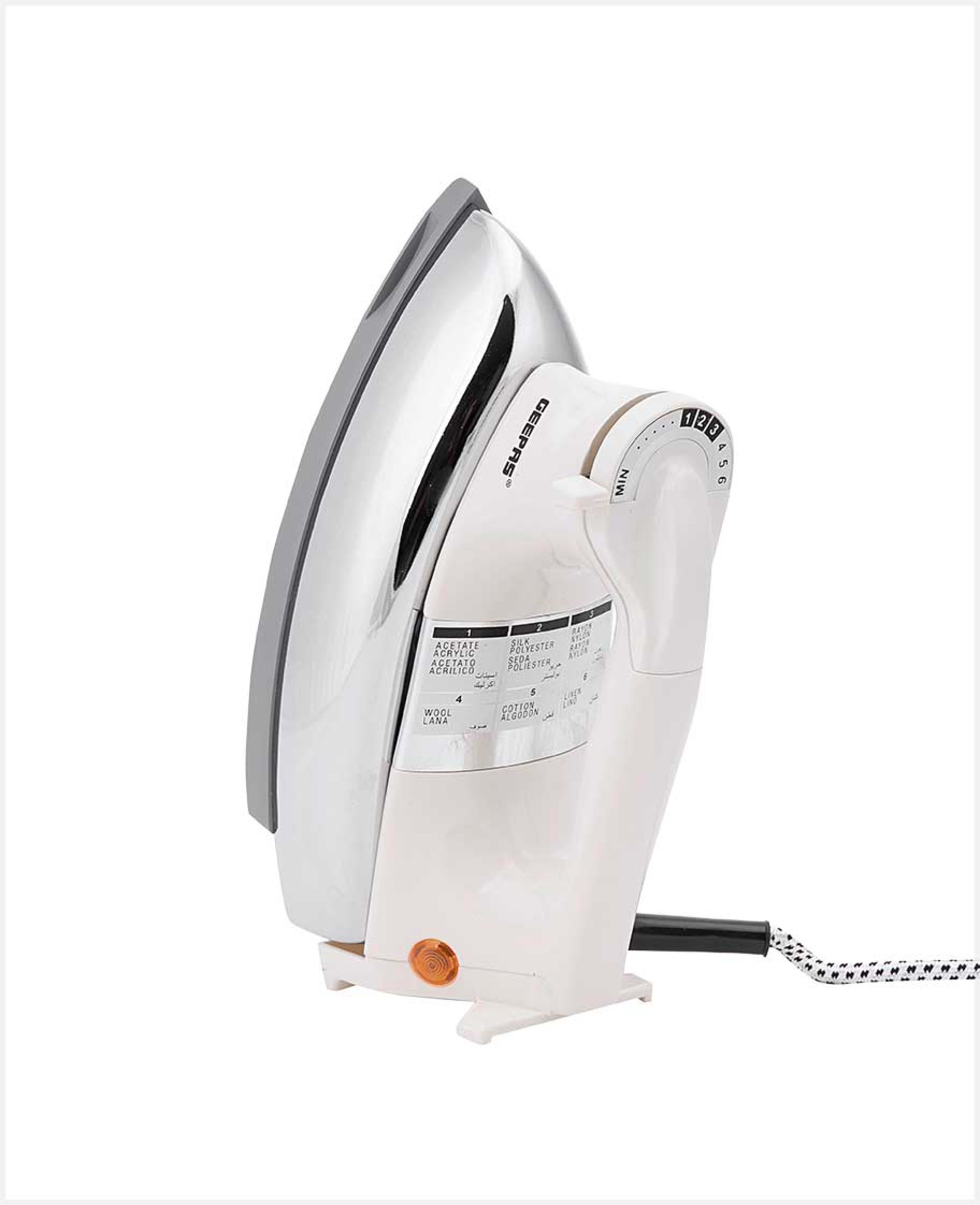 Geepas Automatic Dry Iron Gray Teflon Coating 1200w Gdi7752