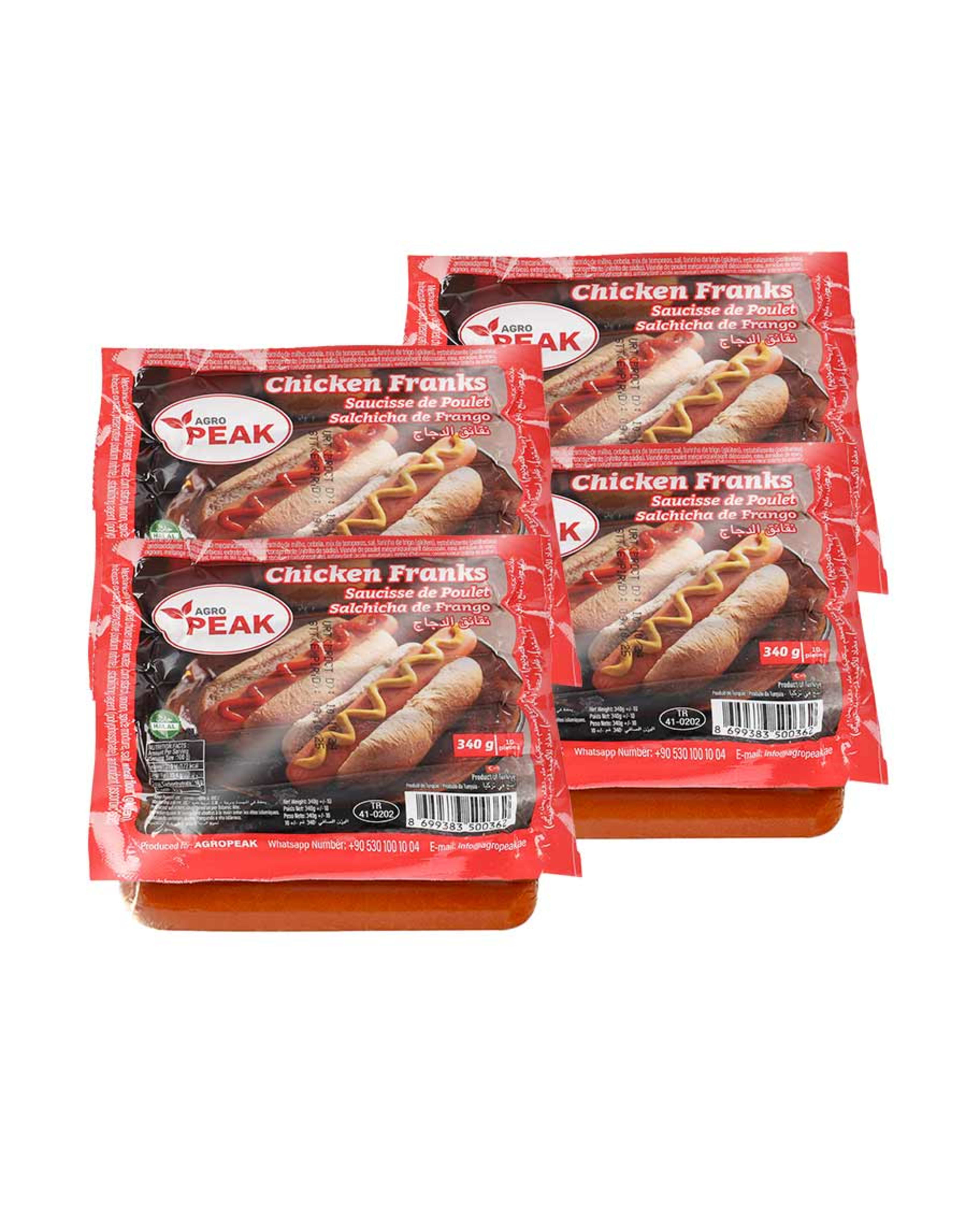 Agropeak Chicken Franks 10pcs 4sx340gm Promo
