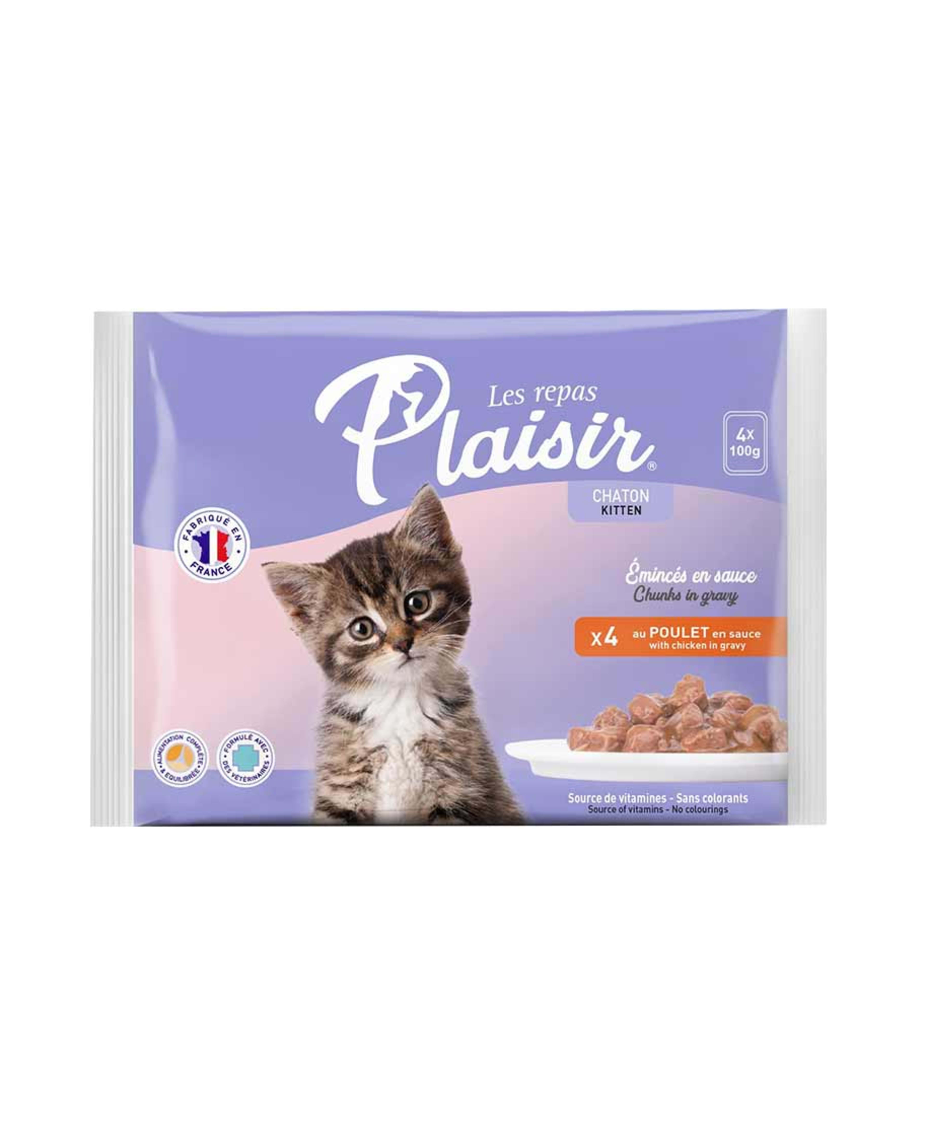 Plaisir Chunks with Chicken and Gravy for Kitten (4x100g) 400gm