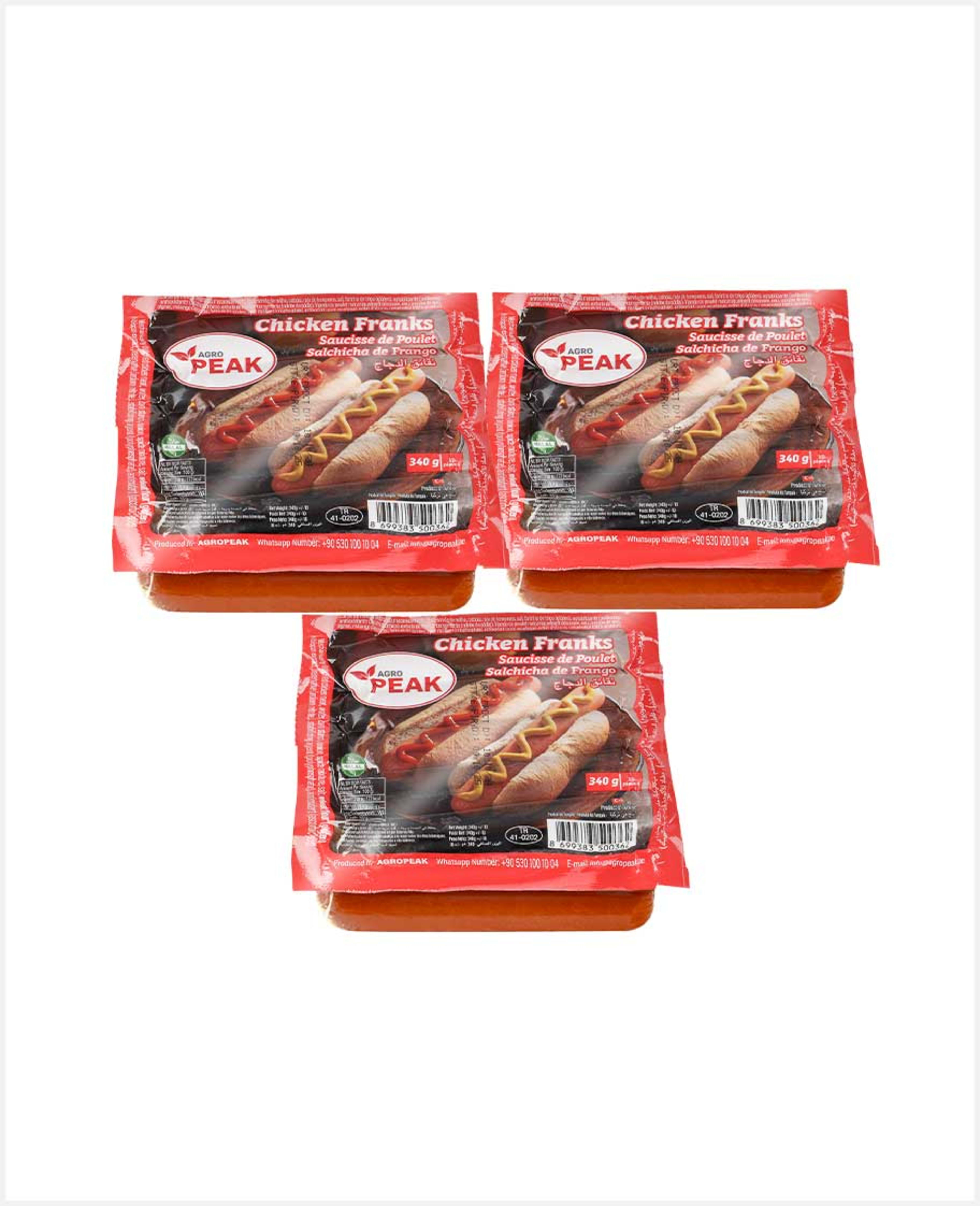 Agropeak Chicken Franks 10pcs 3sx340gm Promo