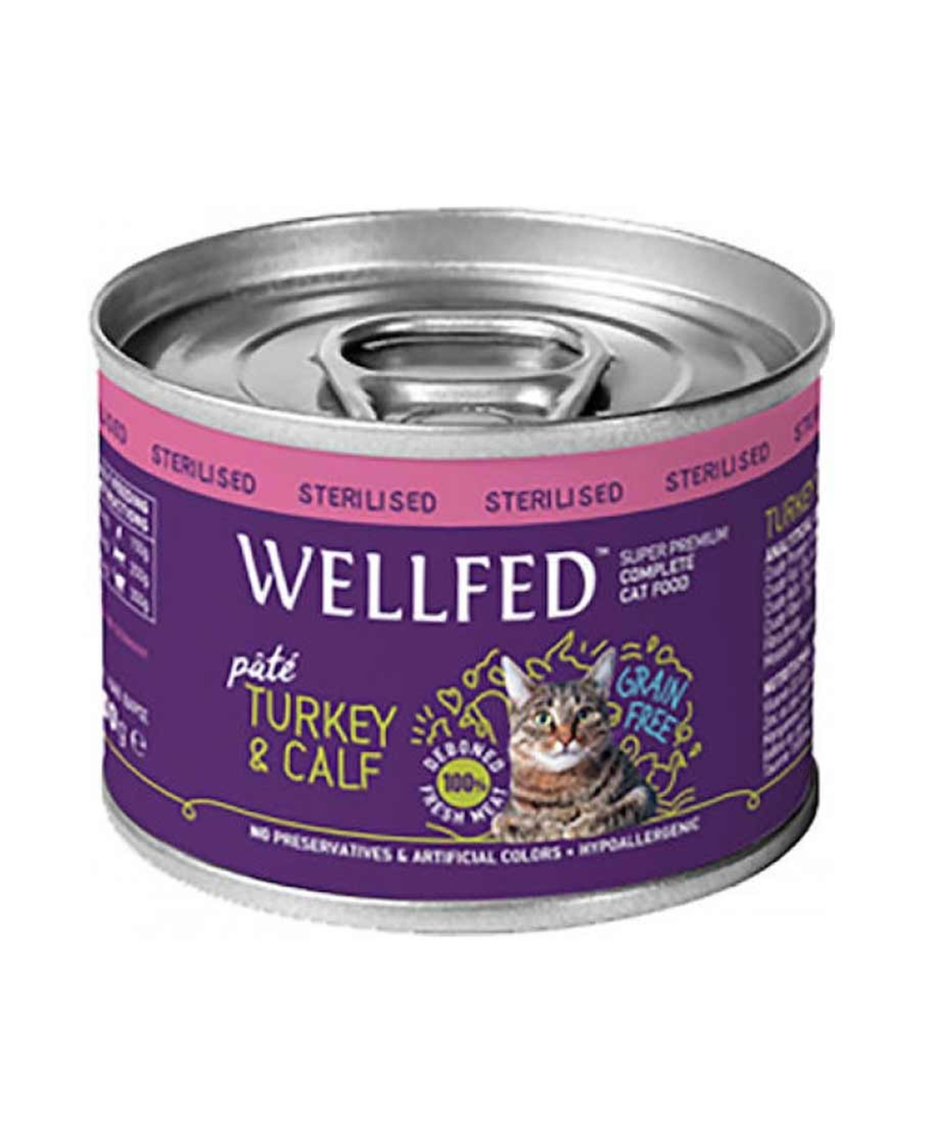 Wellfed Turkey & Calf Sterilised Complete Cat Food 200gm - image 2