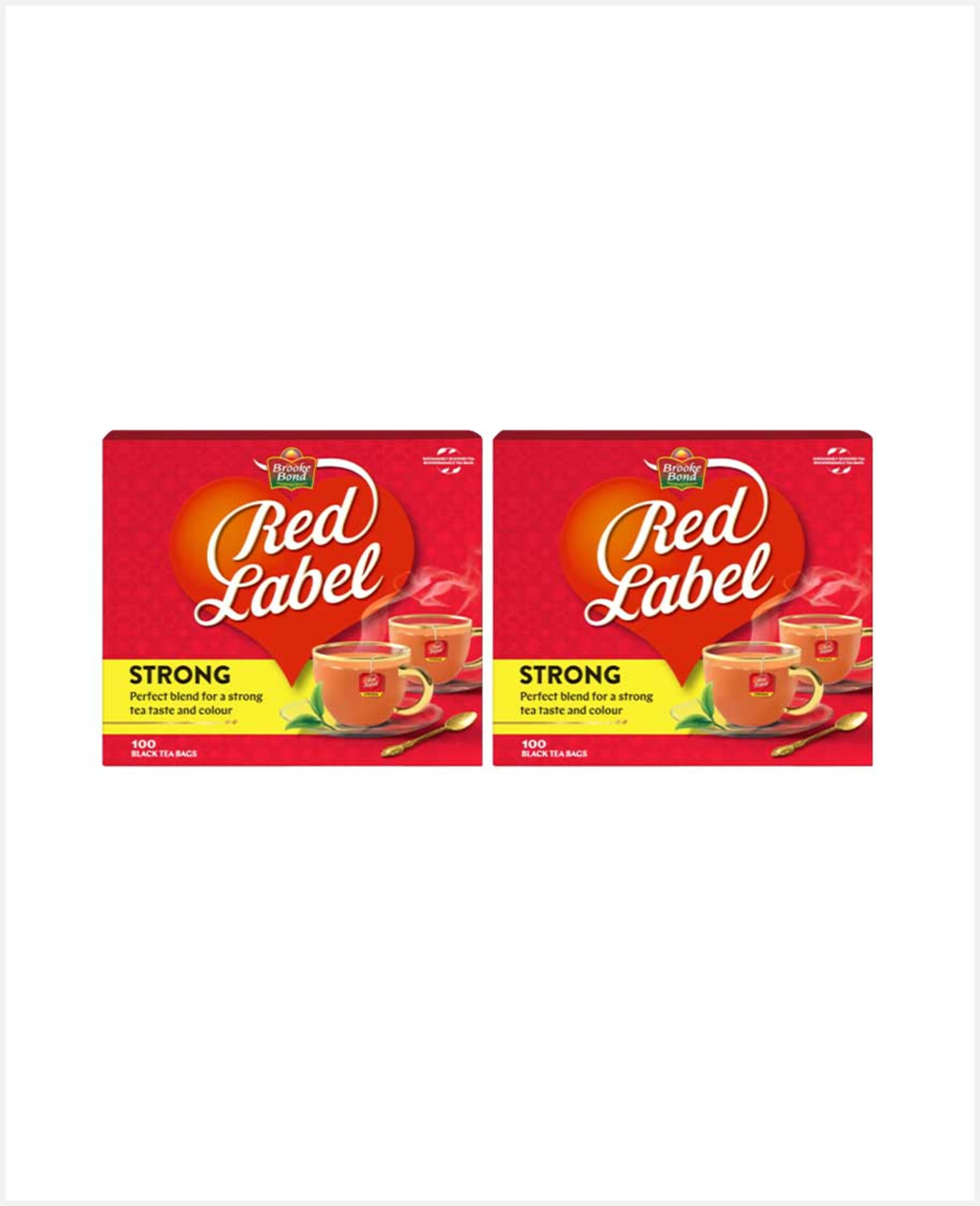 Brooke Bond Red Label Strong Black Tea Bags 100s 2x200gm Promo