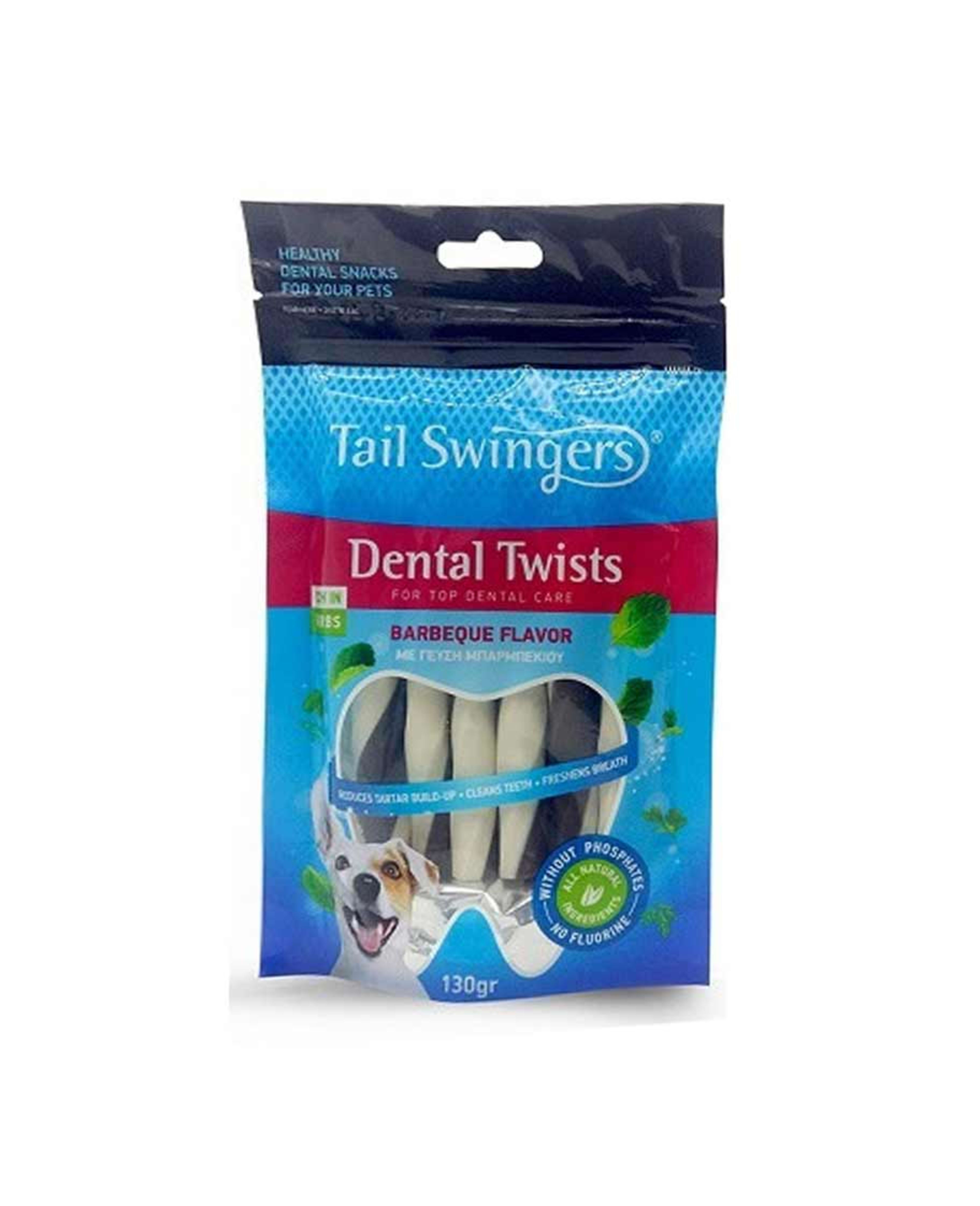 Tail Swingers Dental Twists Barbeque Flavor for Dog 130gm - image 2