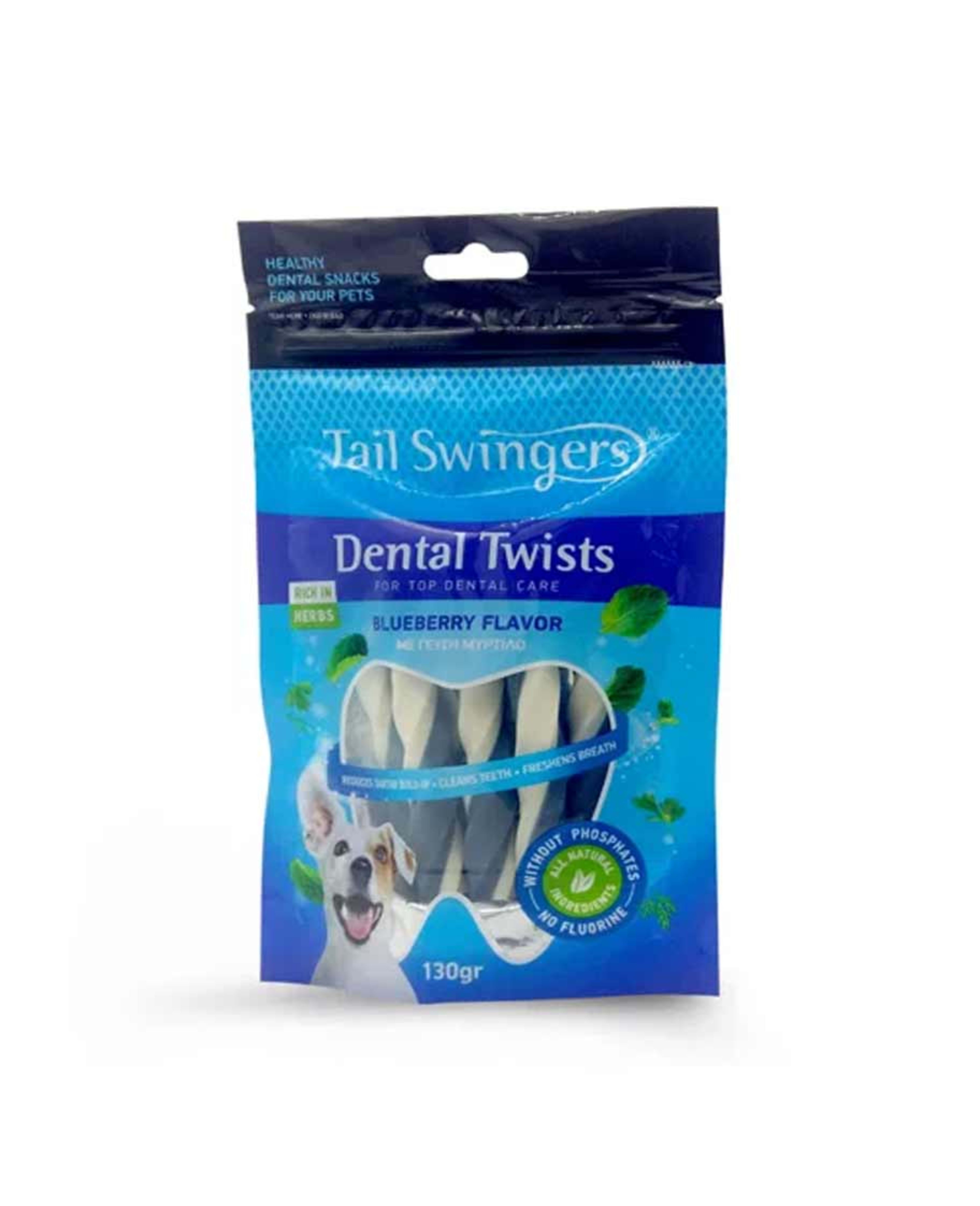 Tail Swingers Dental Twists Blueberry Flavor for Dog 130gm - image 2