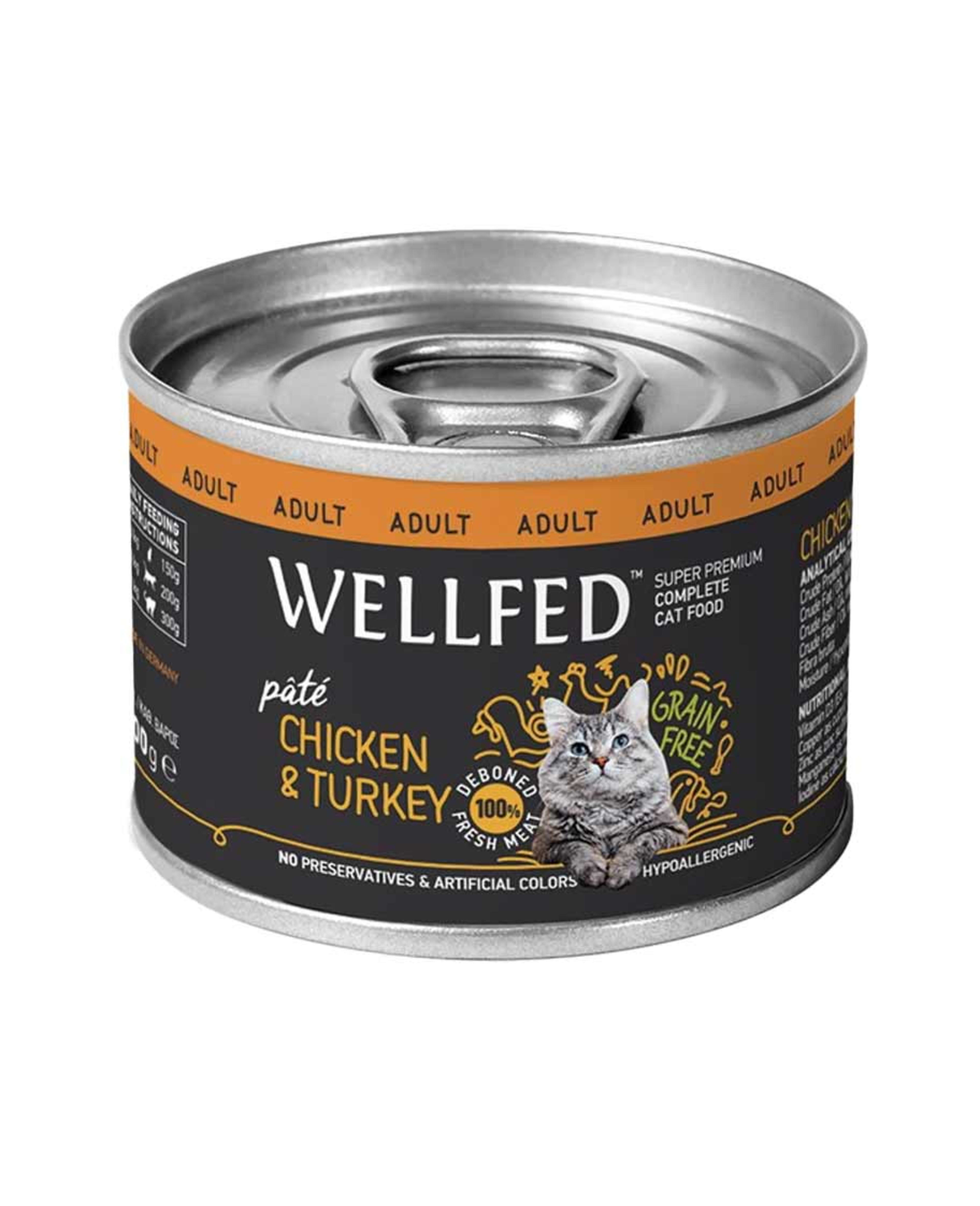 Wellfed Chicken & Turkey Adult Complete Cat Food 200gm