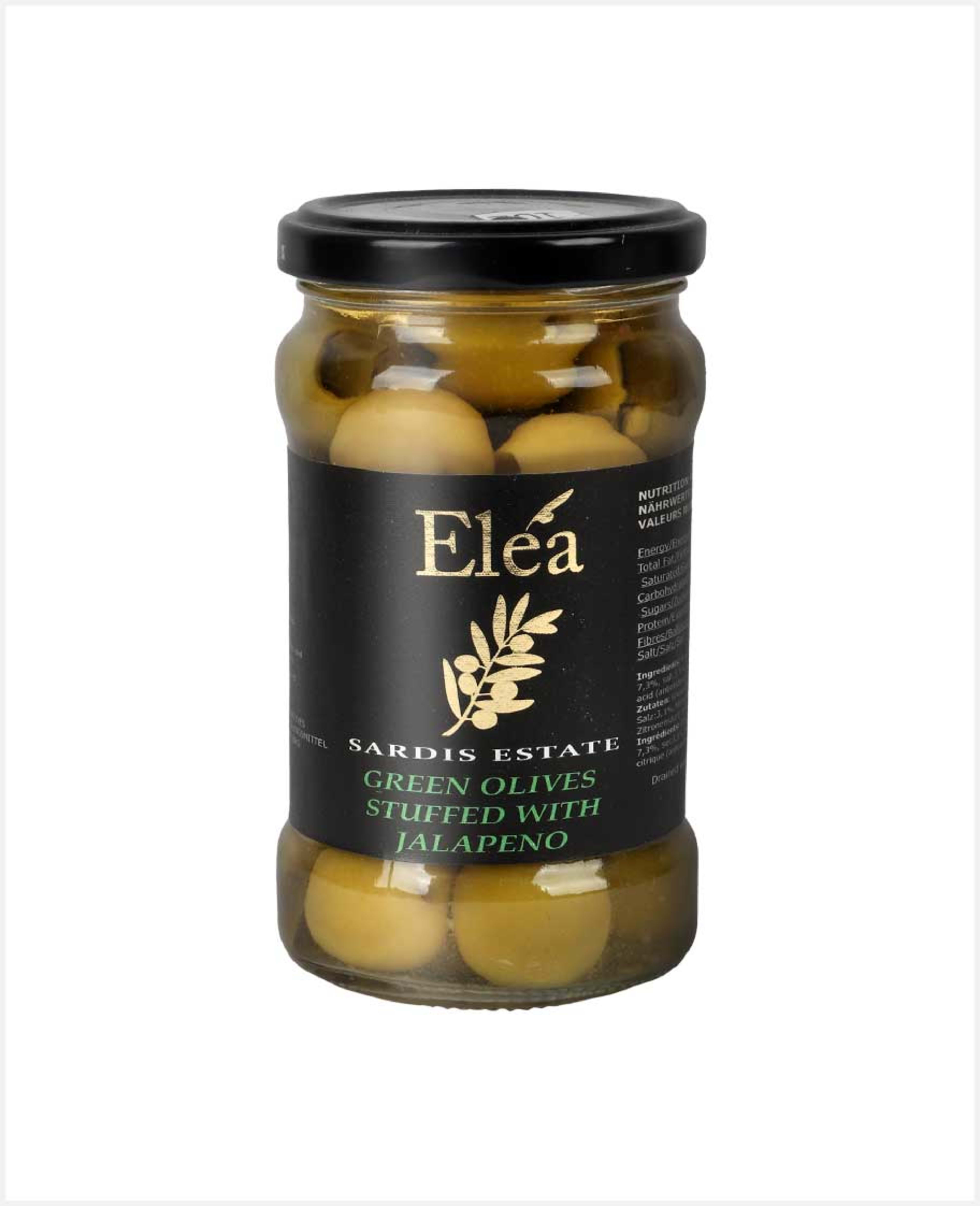 Elea Sardis Estate Green Olives Stuffed with Jalapeno 180gm