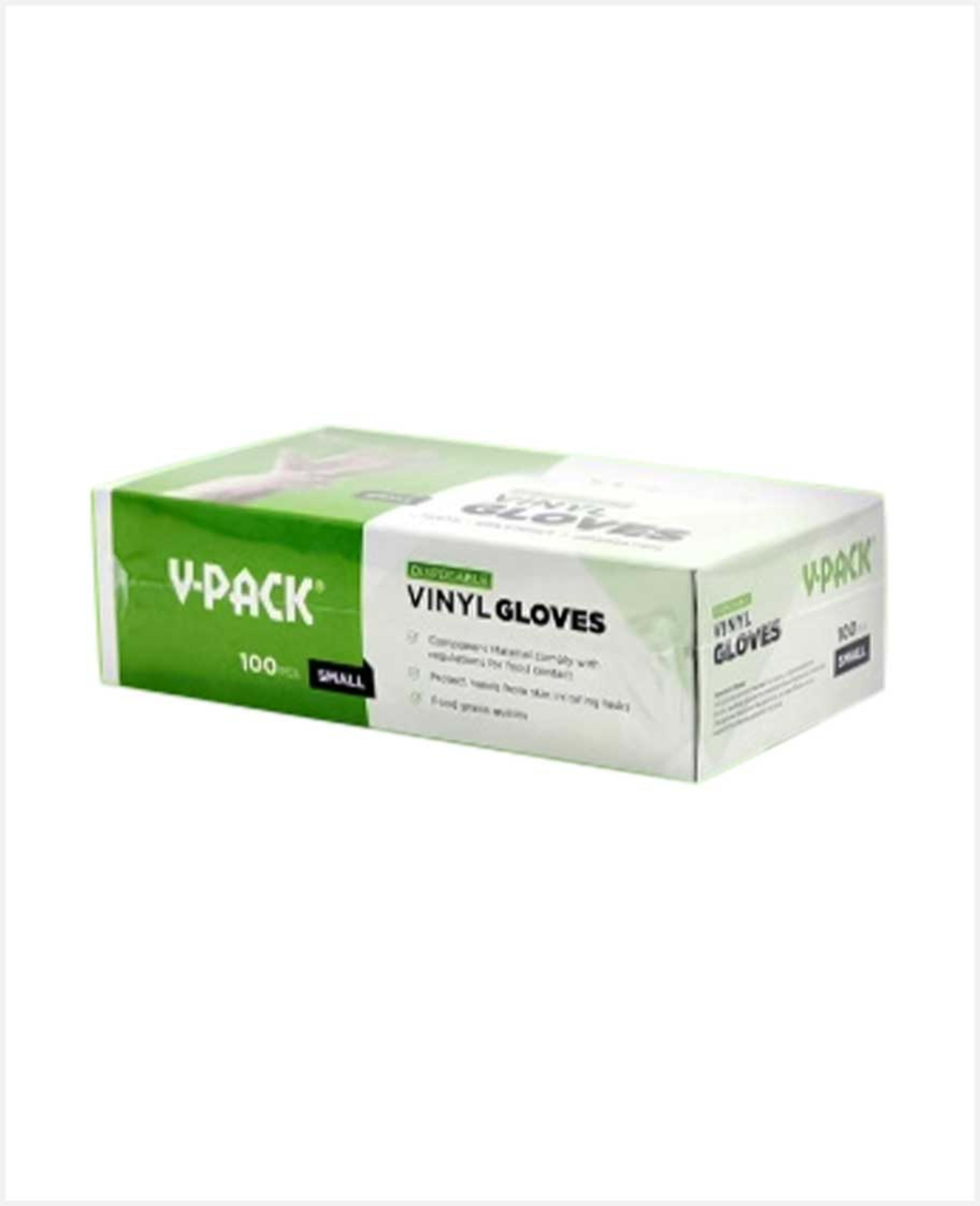 V-pack Disposable Vinyl Gloves Small 2pktx100pcs