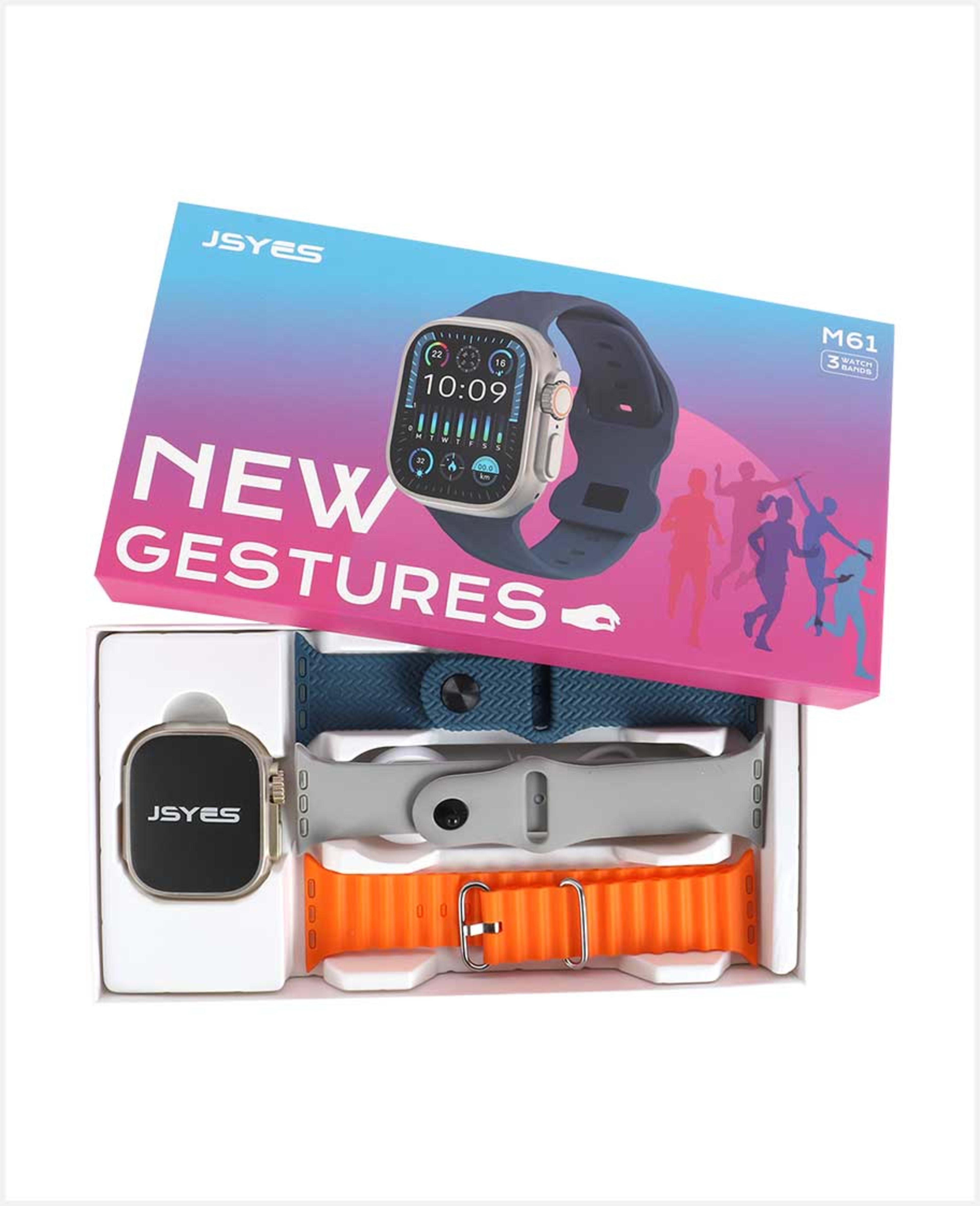 Jsyes Smart Watch with Bt Call 3 Watch Bands M61