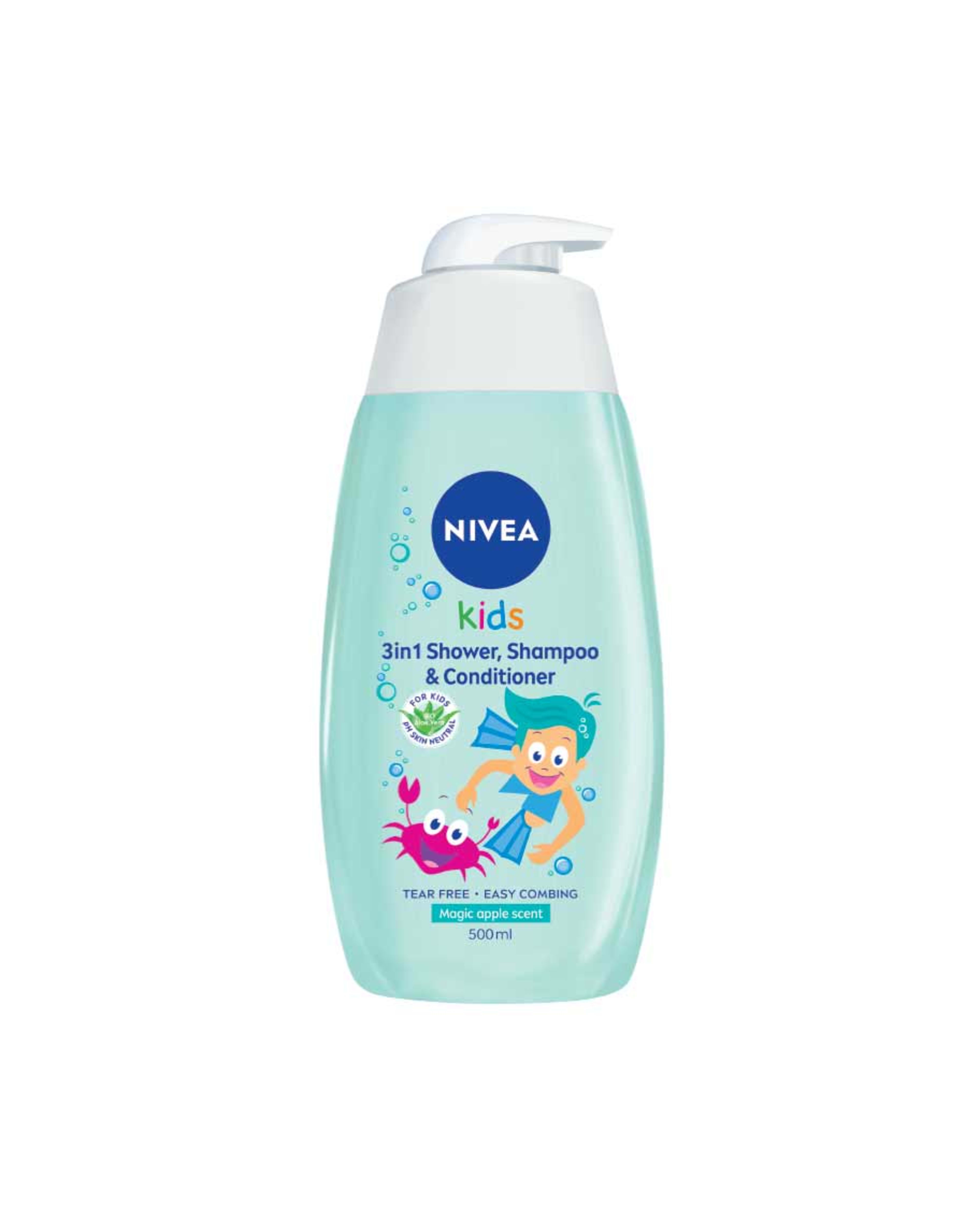 Nivea Kids 3in1 Shower Shampoo & Conditioner Magic Apple Scent 500ml @15%off