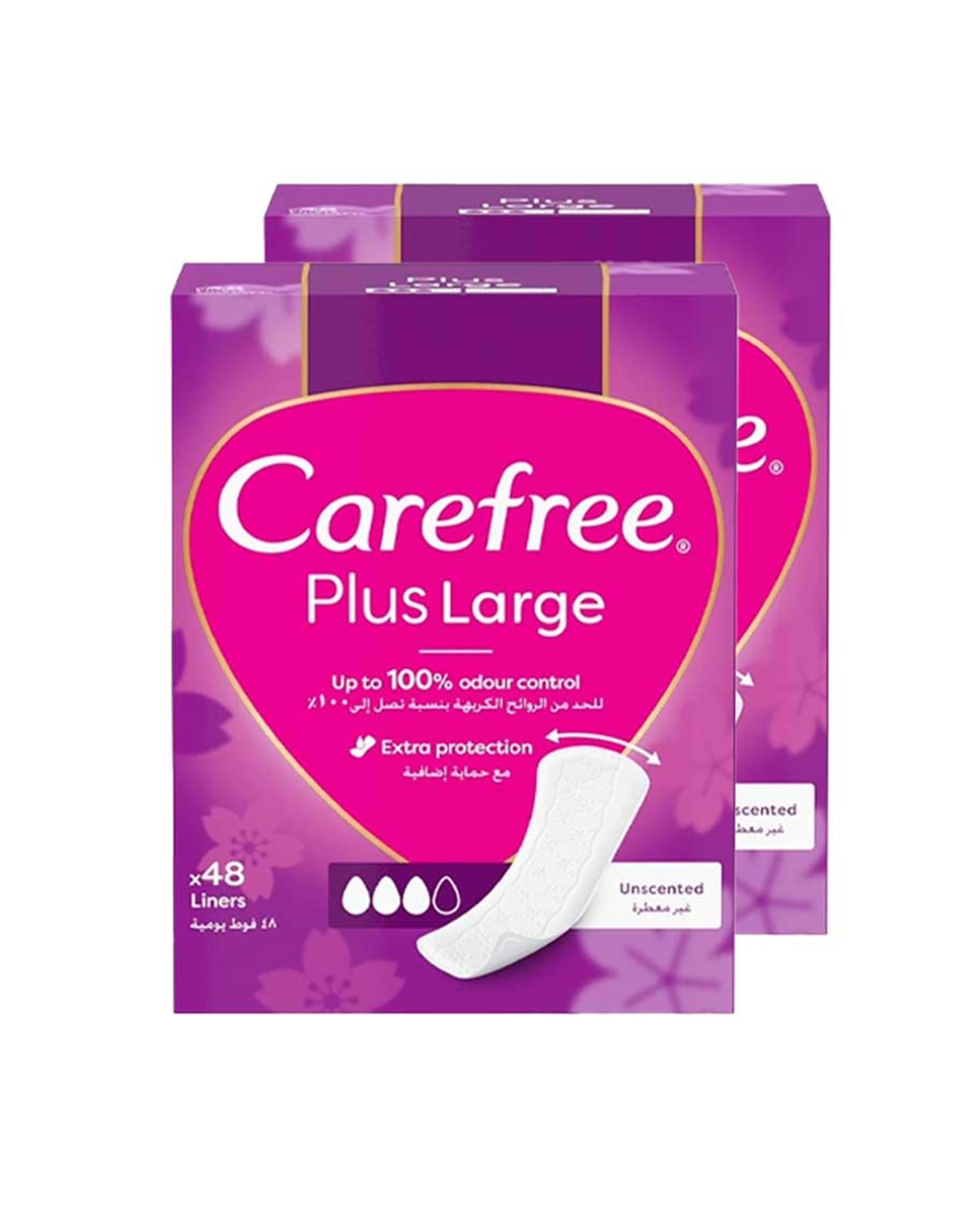 Carefree Plus Pantyliners Large Assorted 48pcs+1 Free