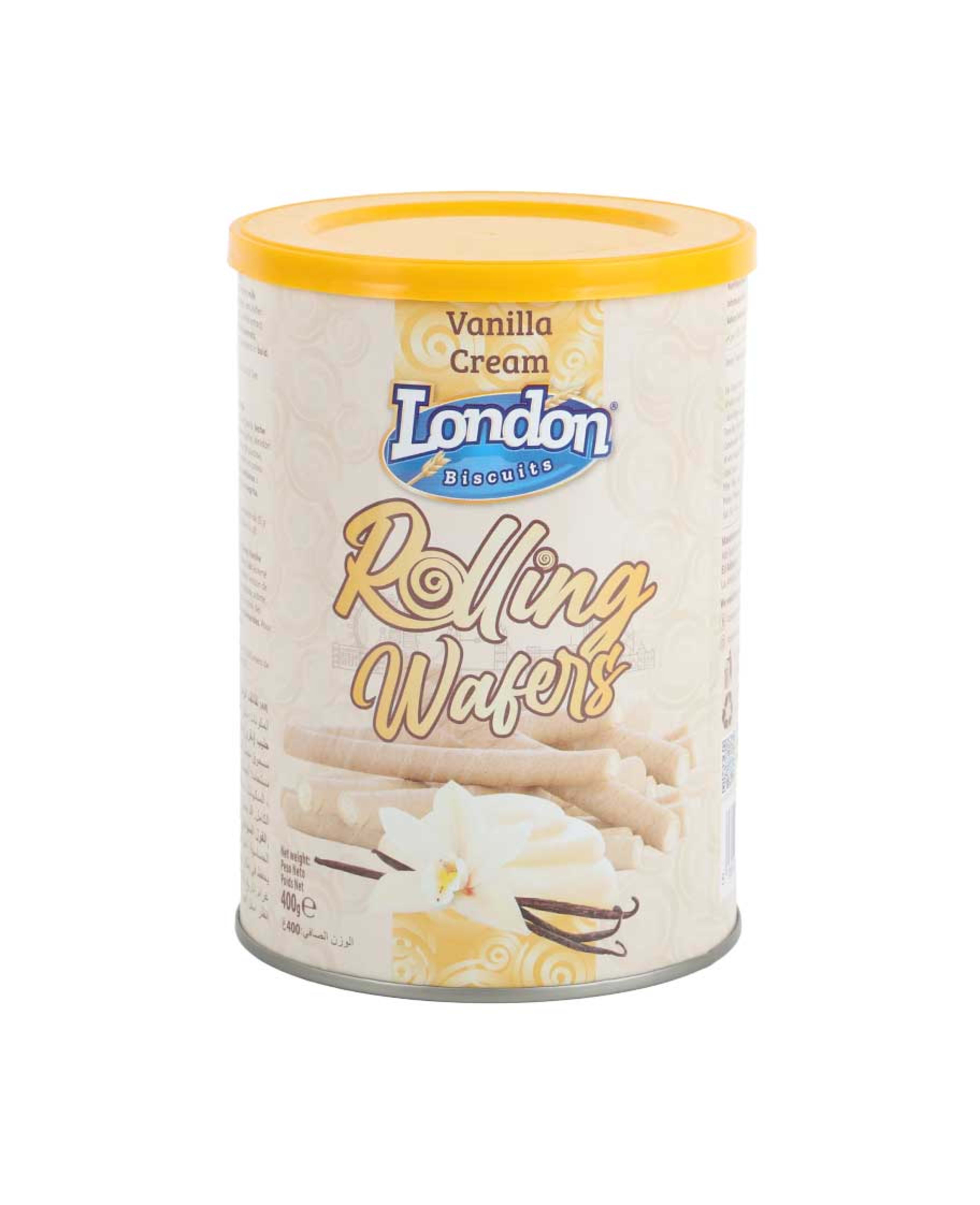 London Biscuits Rolling Wafers Vanilla Cream Tin 400gm - image 2