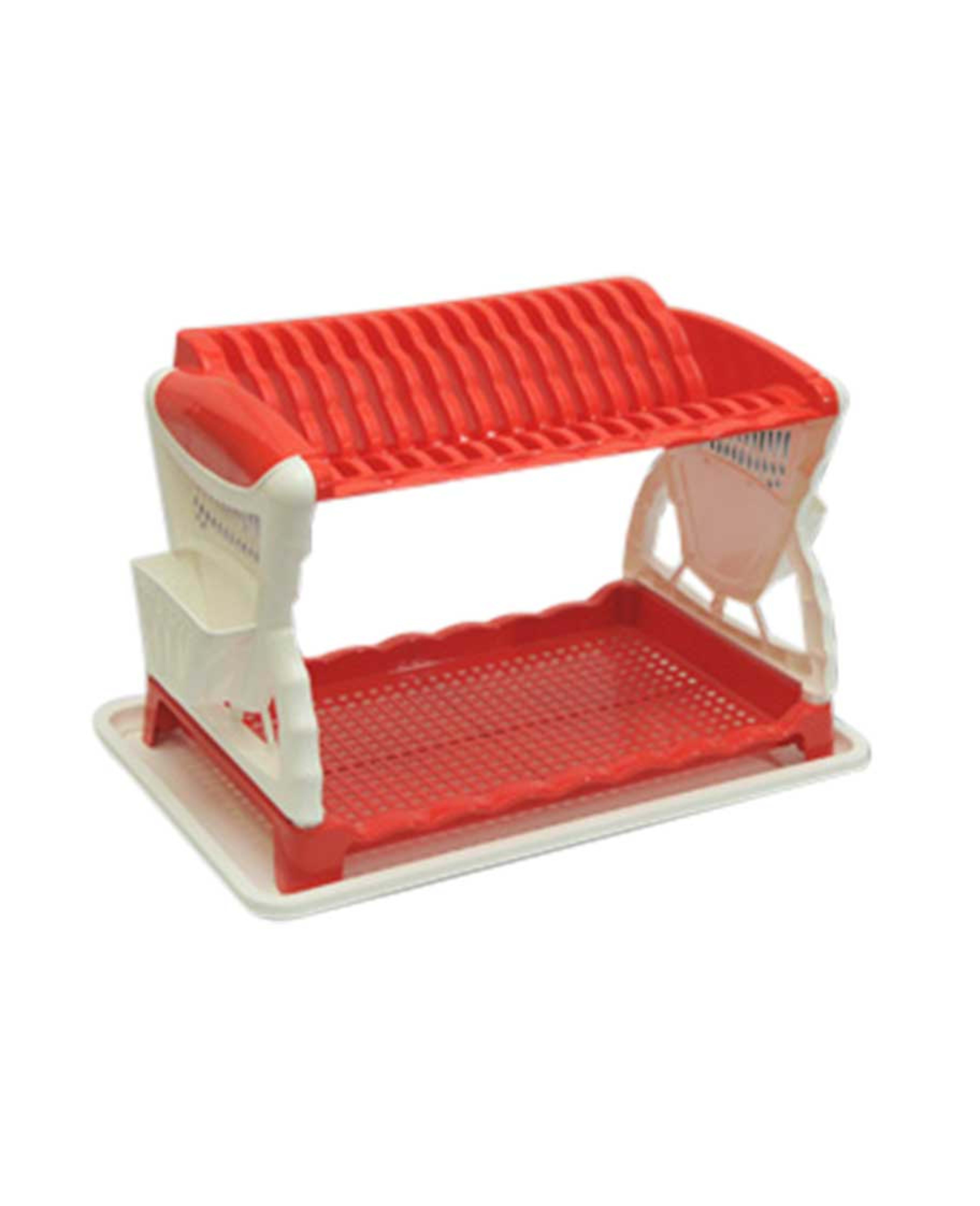 Home Needs Plastic Dish Rack 2 Tier W/ Tray - image 2