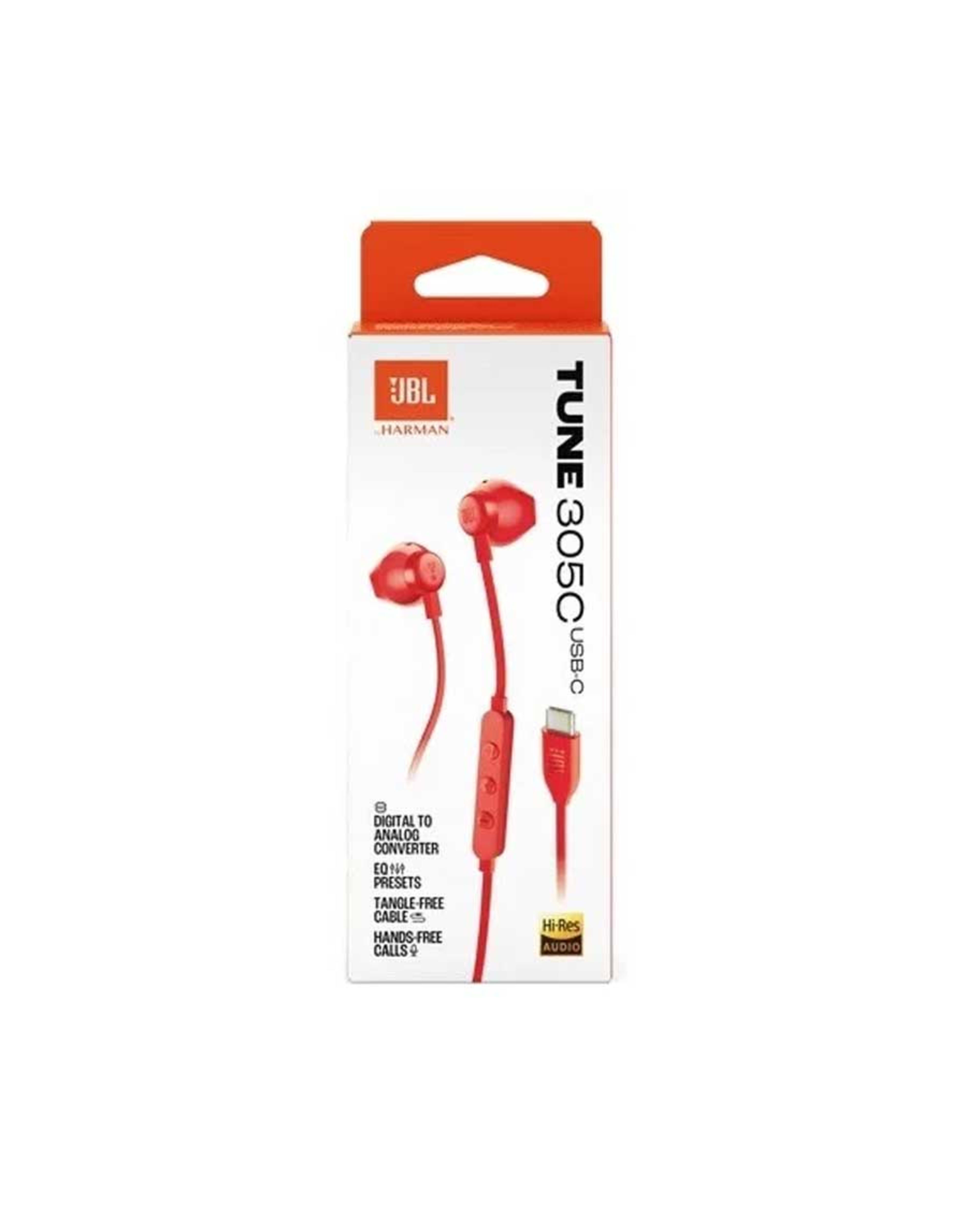 Jbl Wired Hi-res In-ear Headphones Red Jblt305cred