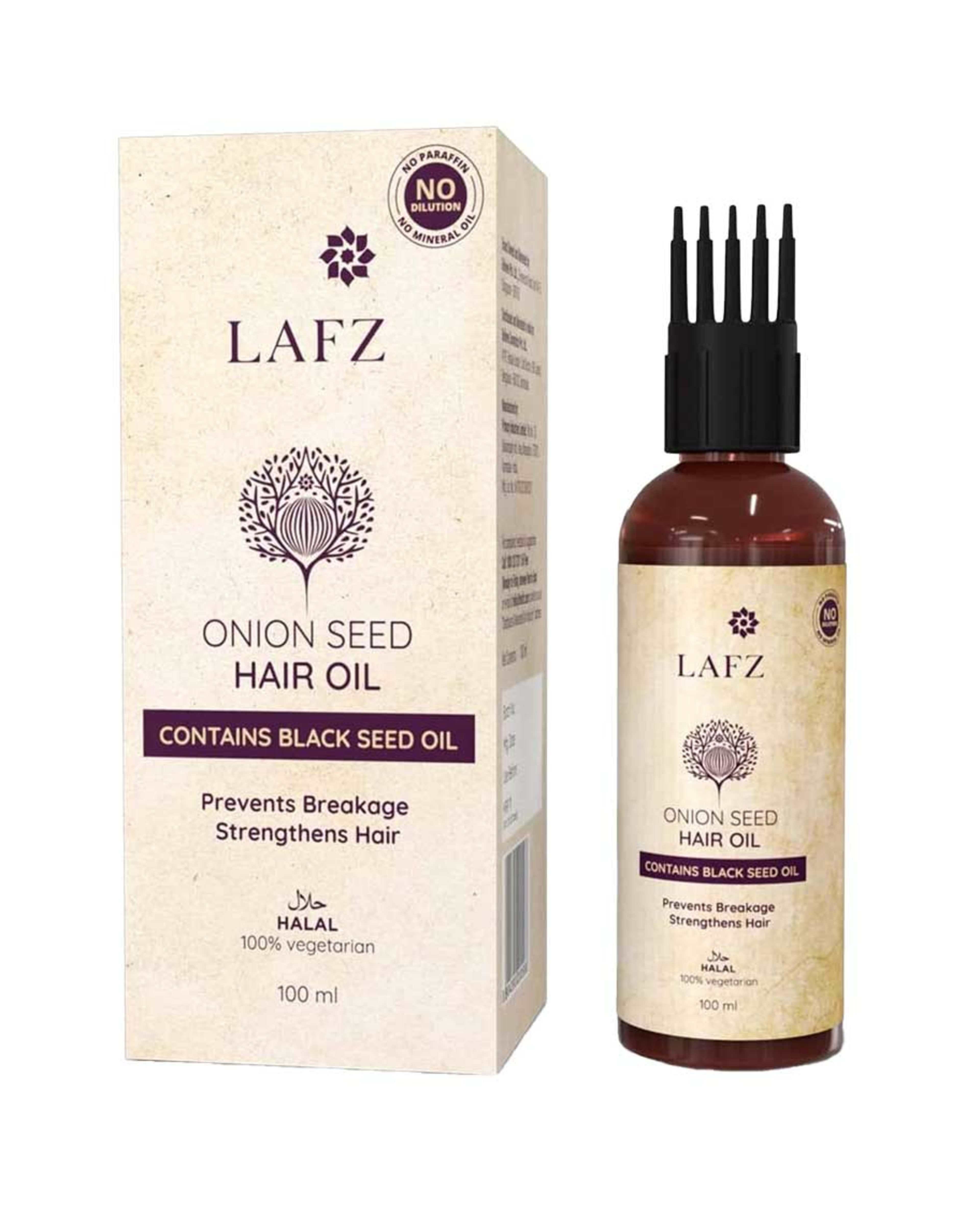 Lafz Onion Seed Hair Oil with Black Seed Oil 100ml - image 2
