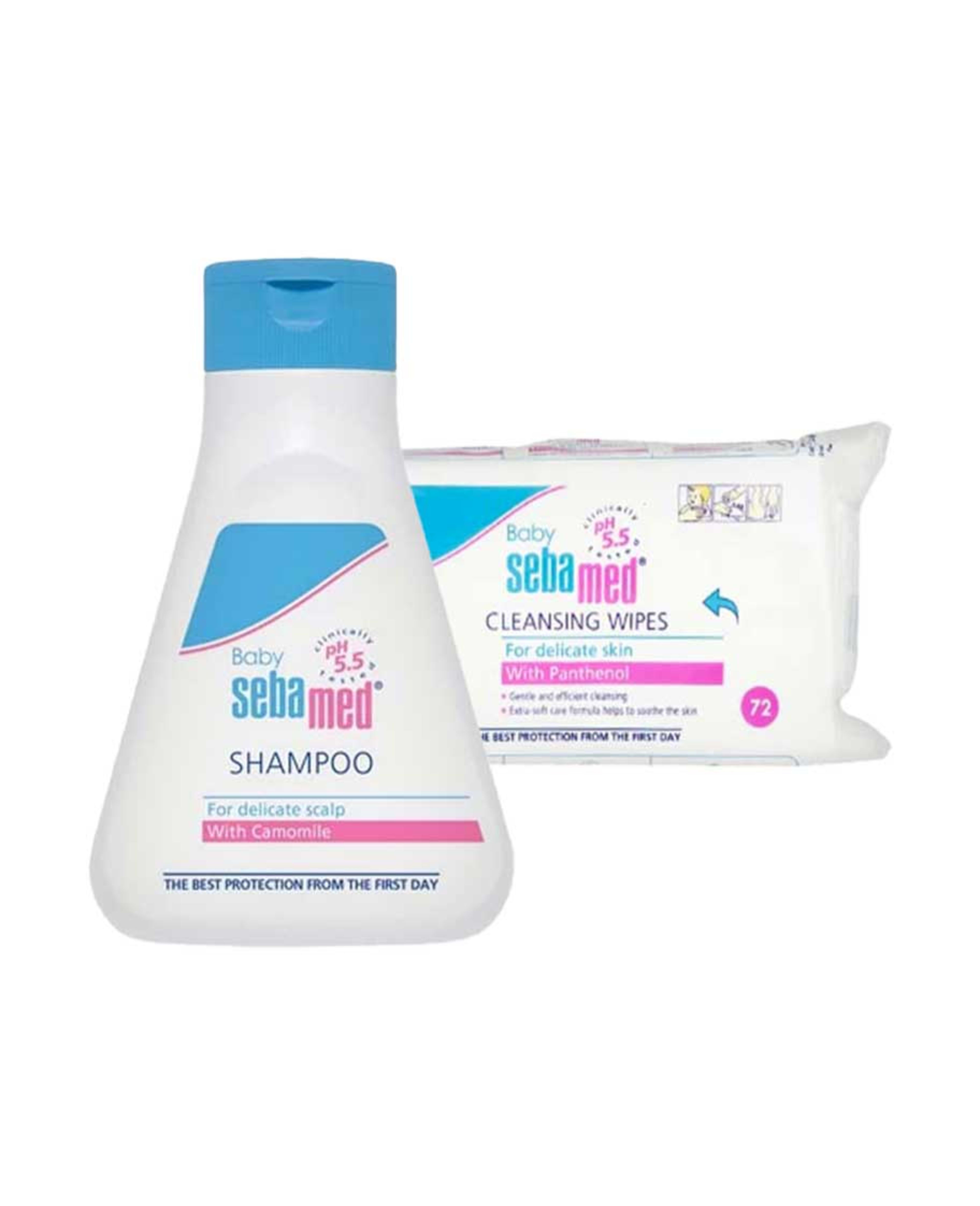 Sebamed Baby Shampoo 250ml+ Baby Wipes 72pcs