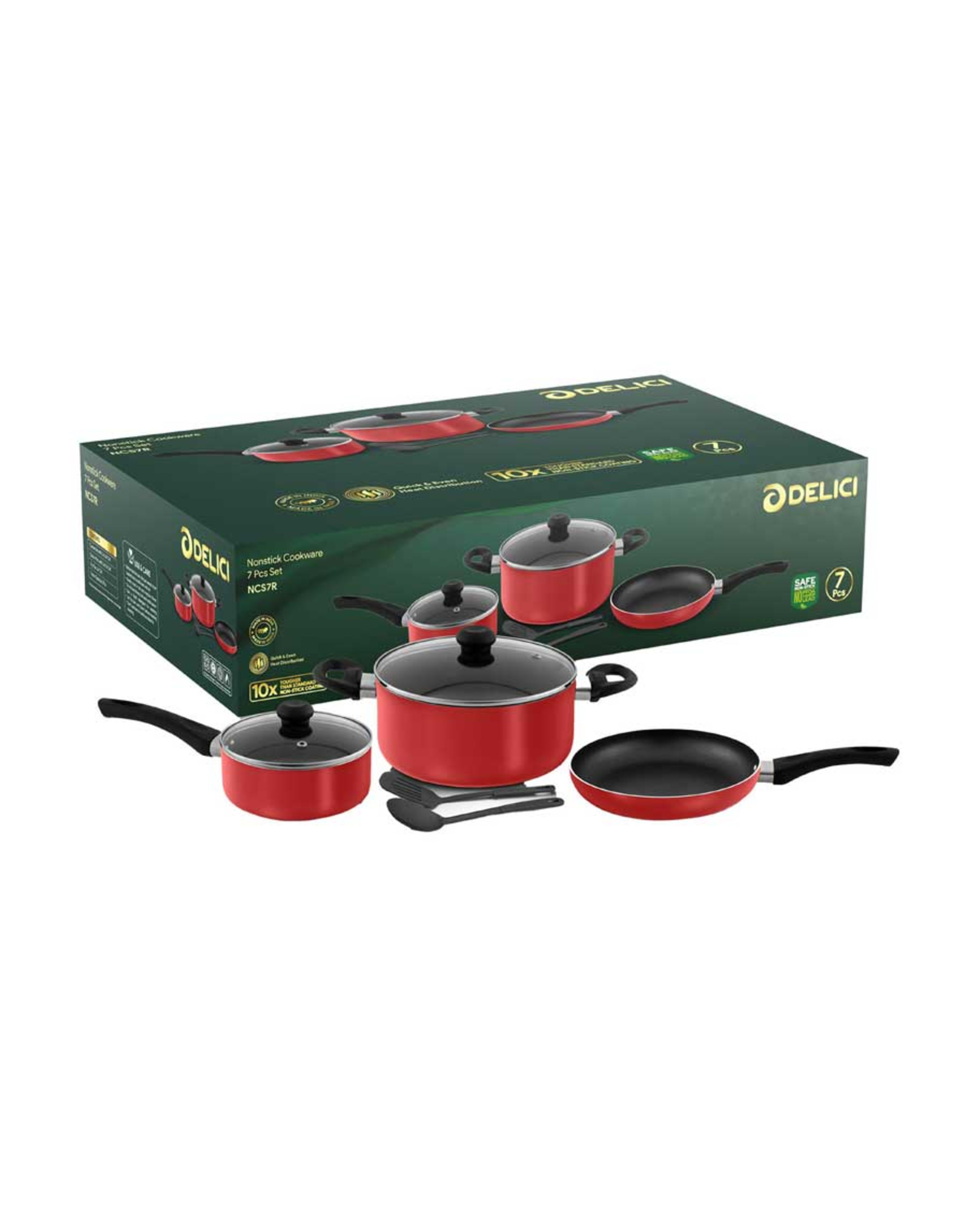 Delici Nonstick Cookware Set 7pcs Ncs7r - image 2