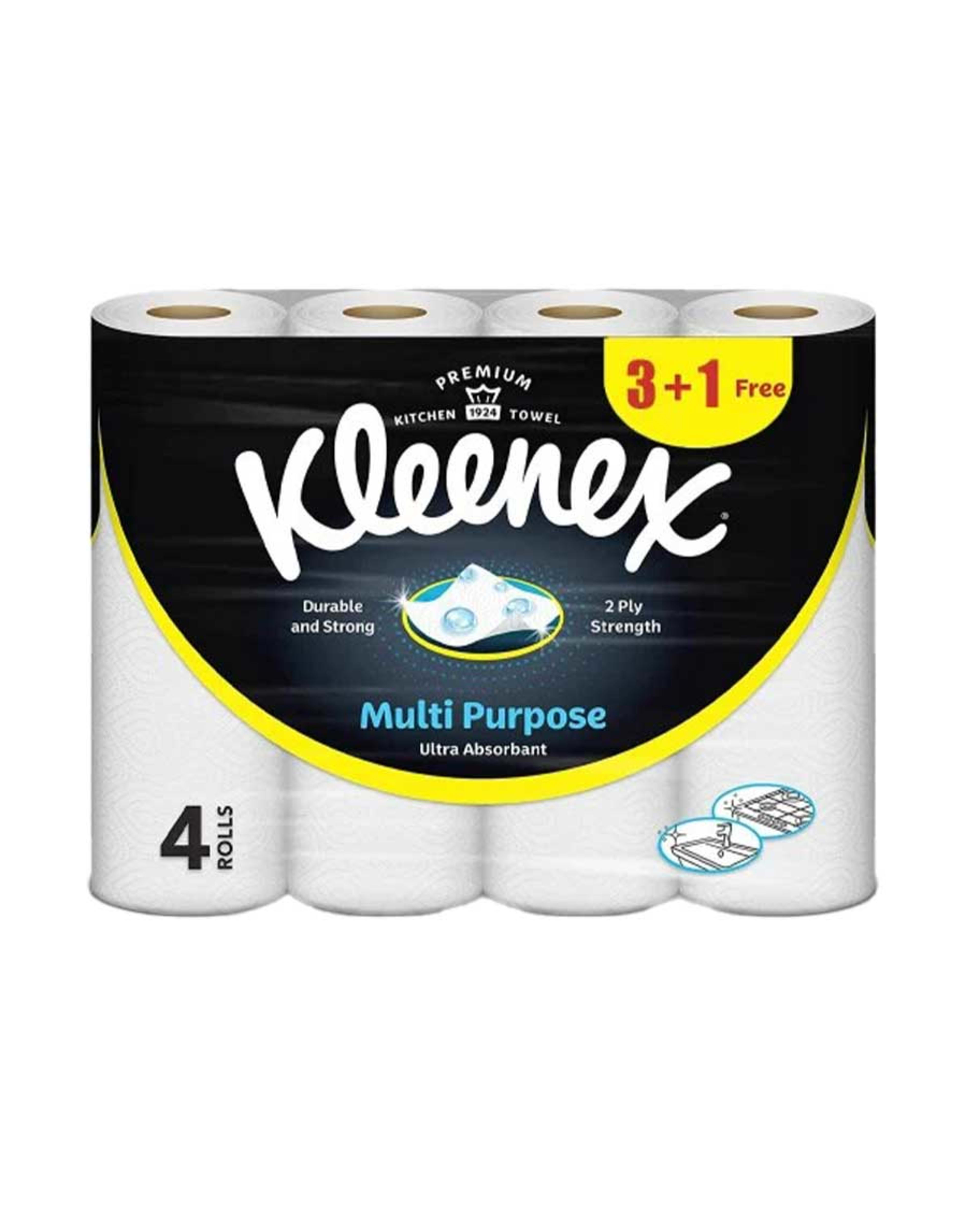 Kleenex Calorie Absorb Premium Kitchen Towel 50x3ply 3+1free Promo