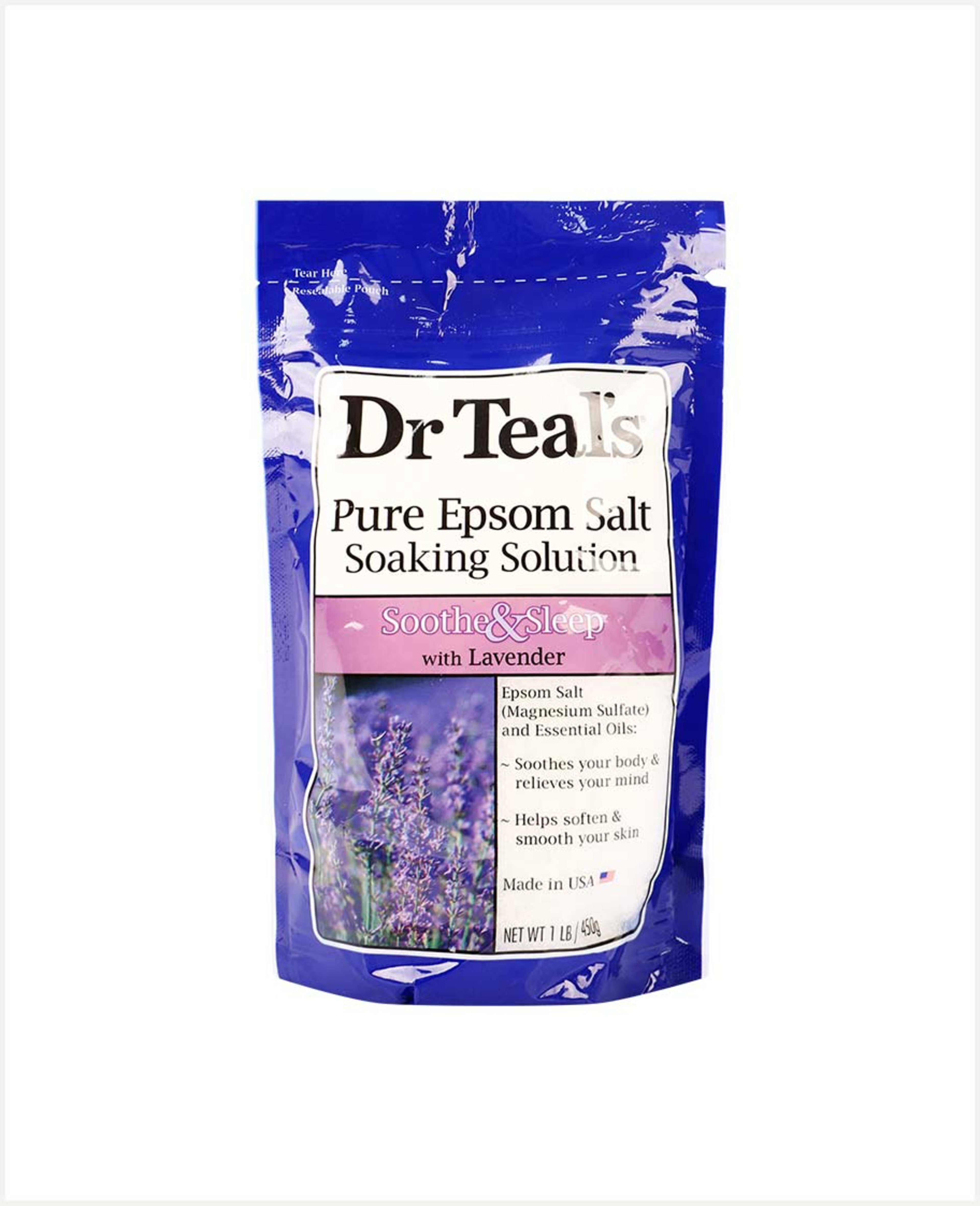 Dr Teal's Pure Epsom Salt Soothe & Sleep with Lavender 450gm