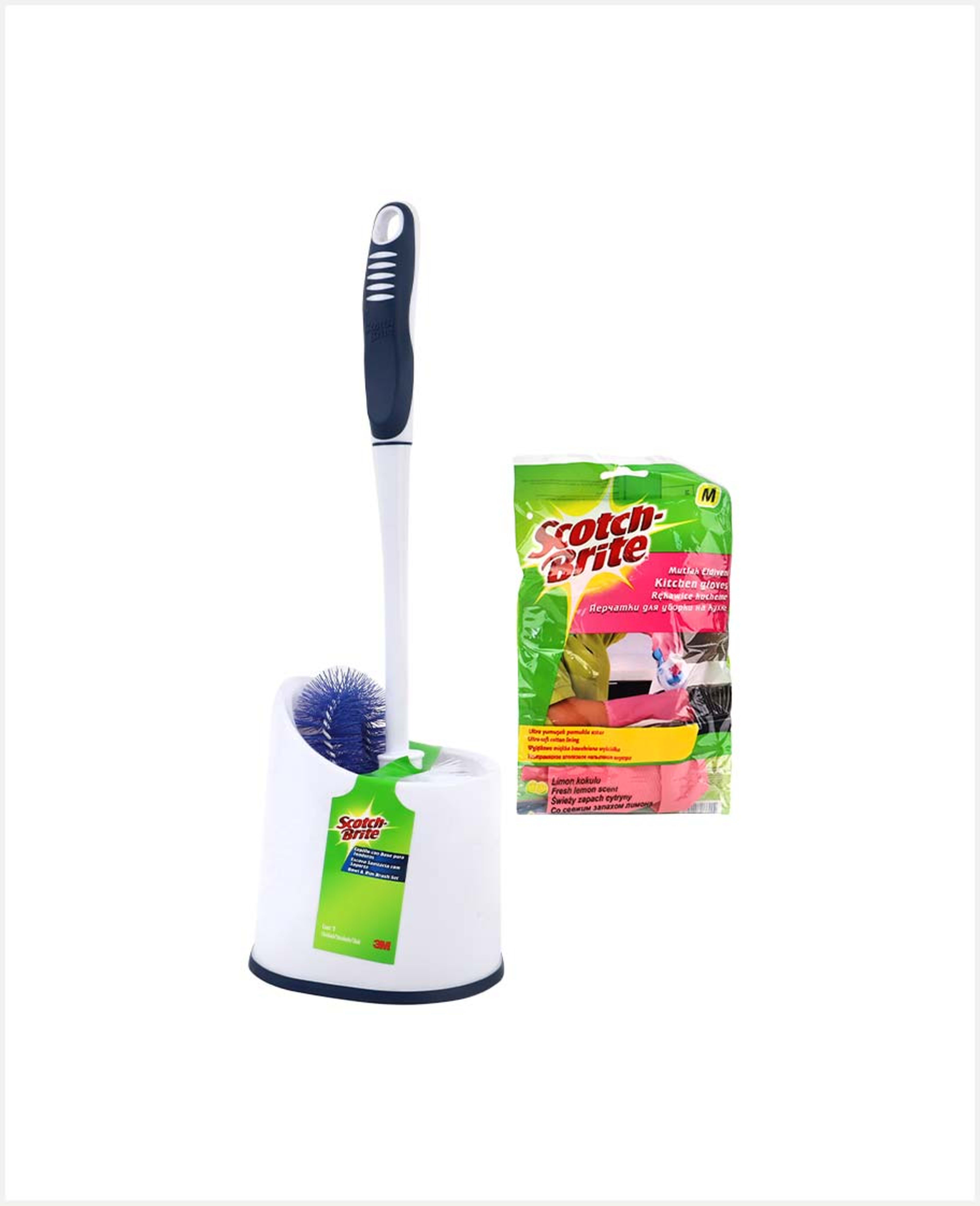 Scotch-brite Bowl & Rim Brush+kitchen Gloves