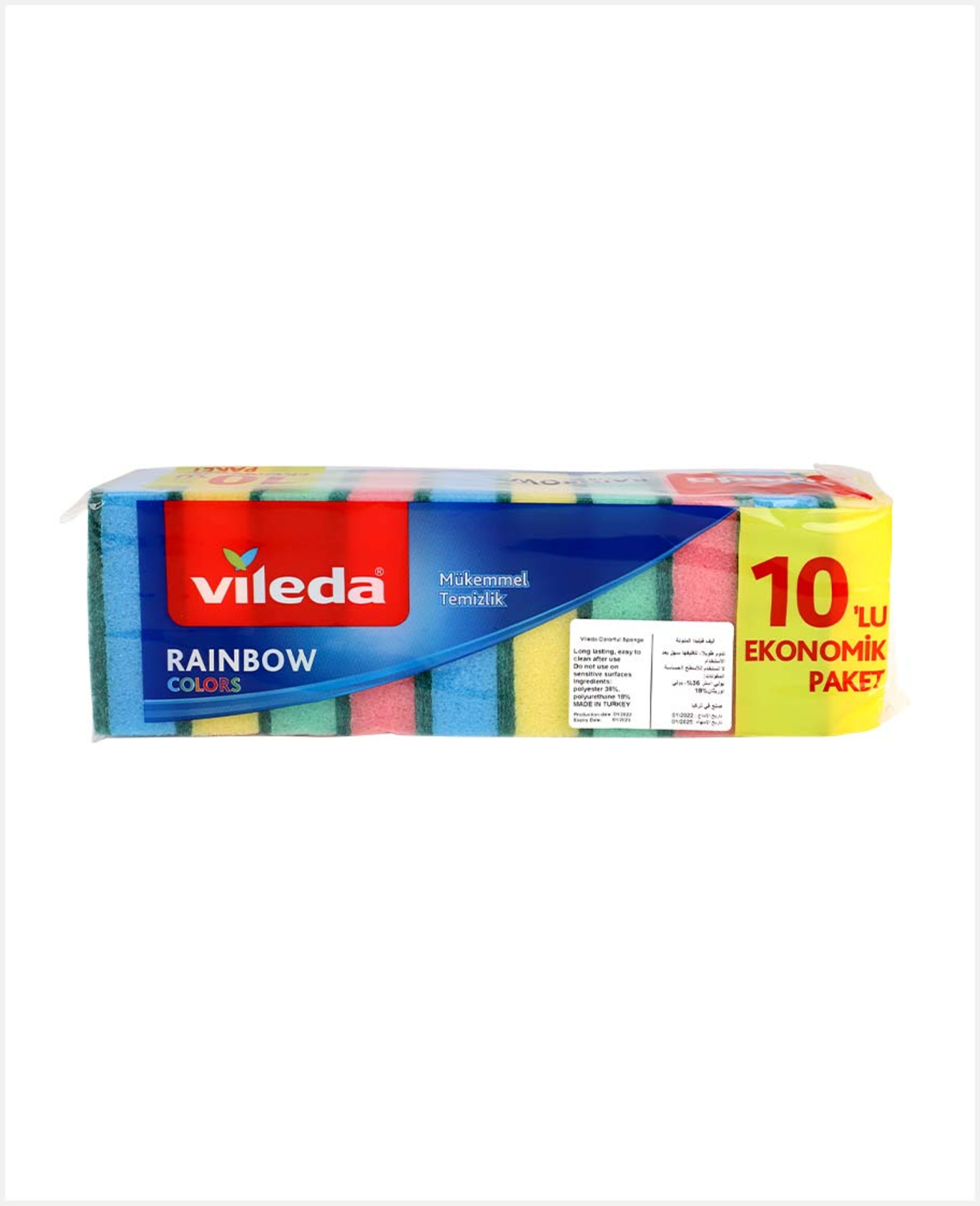 Vileda Rainbow Sponge 10pcs