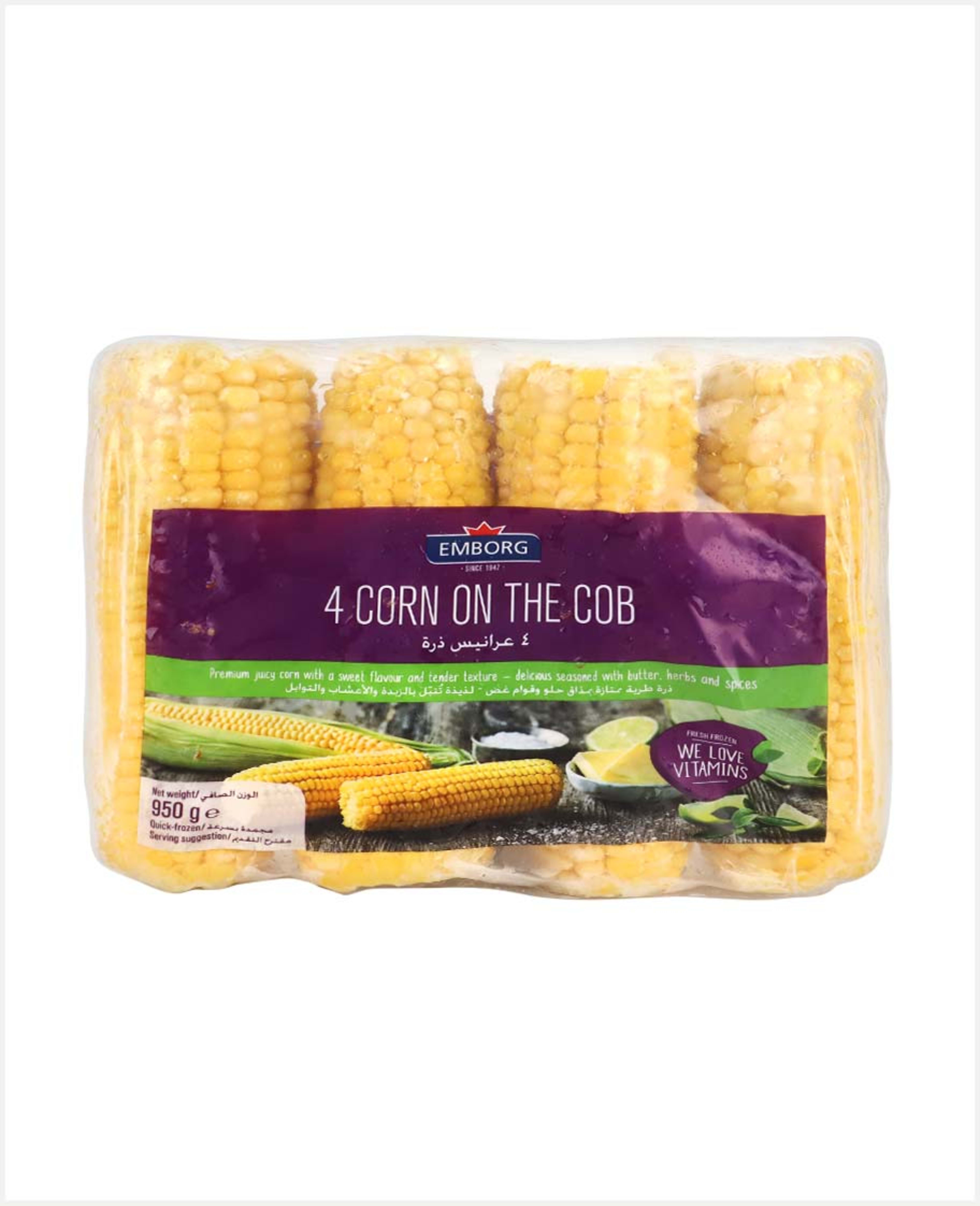 Emborg Corn on the Cob 4pcs 950gm Fe130-0