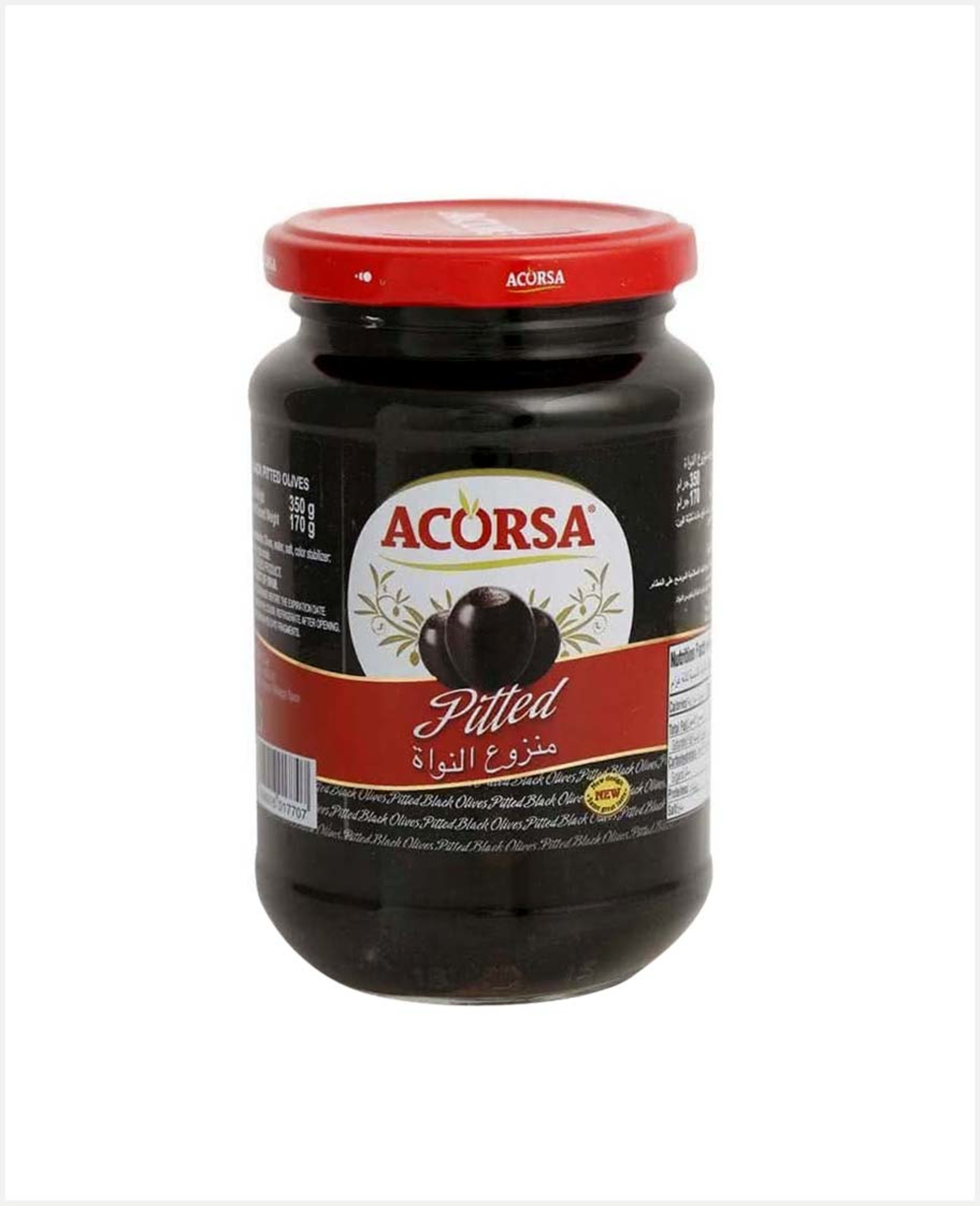 Acorsa Spanish Pitted Black Olives 350gm