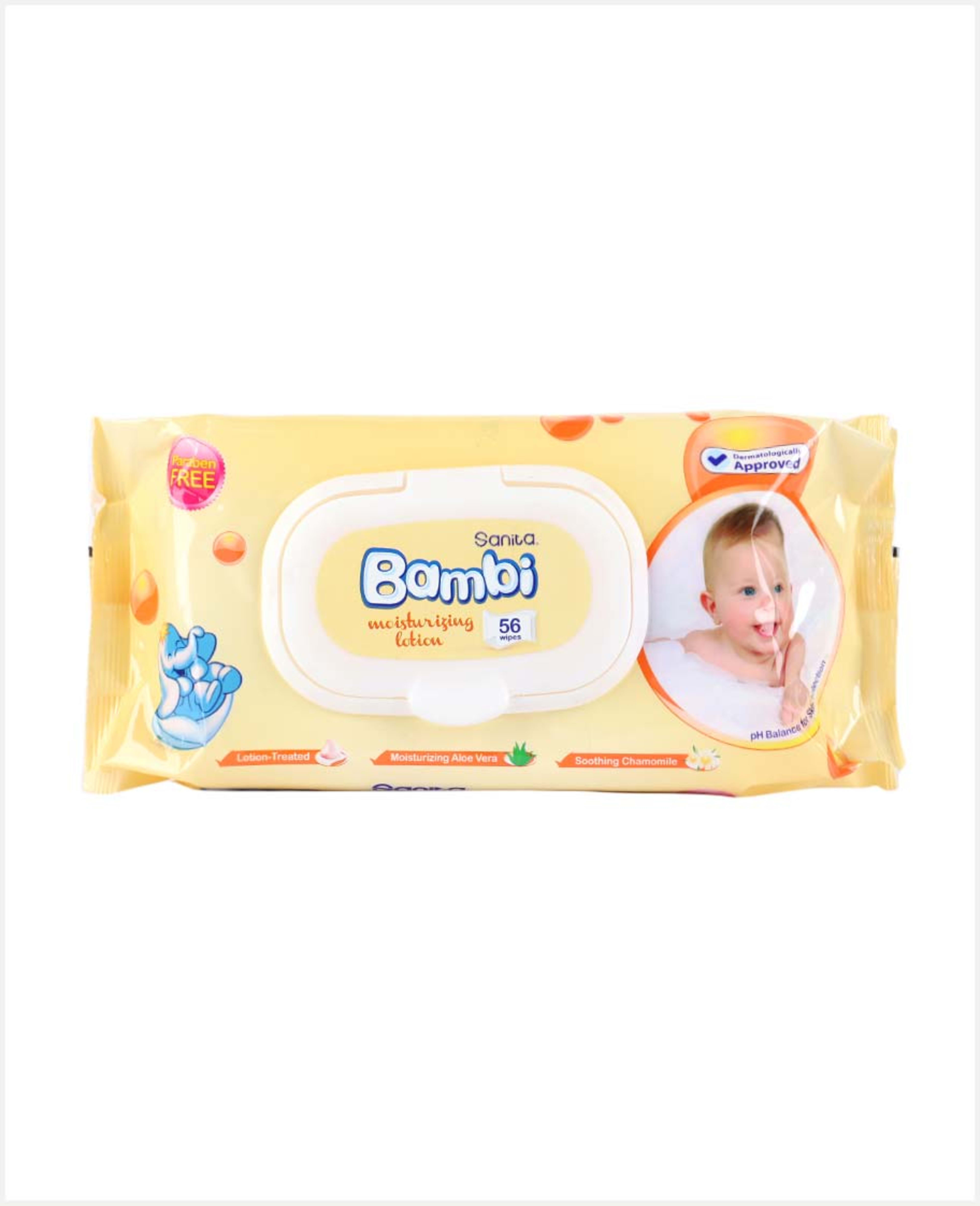 Sanita Bambi Wet Wipes Moisturizing Lotion 56s